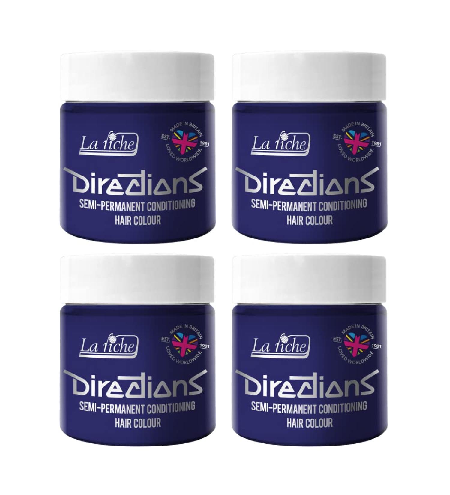 La Riche Directions Semi-Permanent Hair Color 100 ml Jar 4 Pack (Midnight Blue) Midnight Blue 100 ml (Pack of 4)