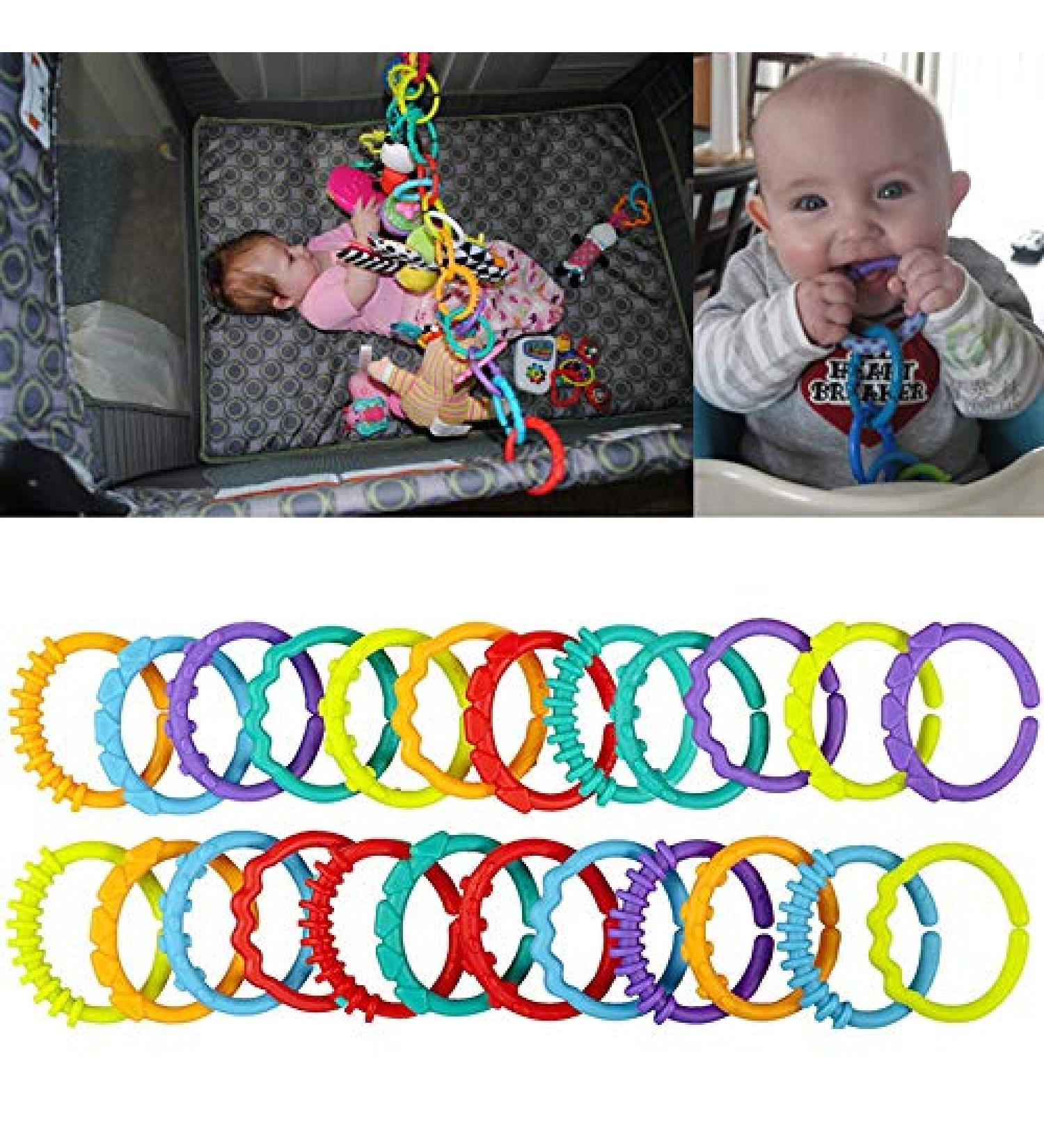 24pcs Rainbow Teething Rings for Babies | Safe Gift & Toy | International Shipping - Buy Online on GoSupps.com