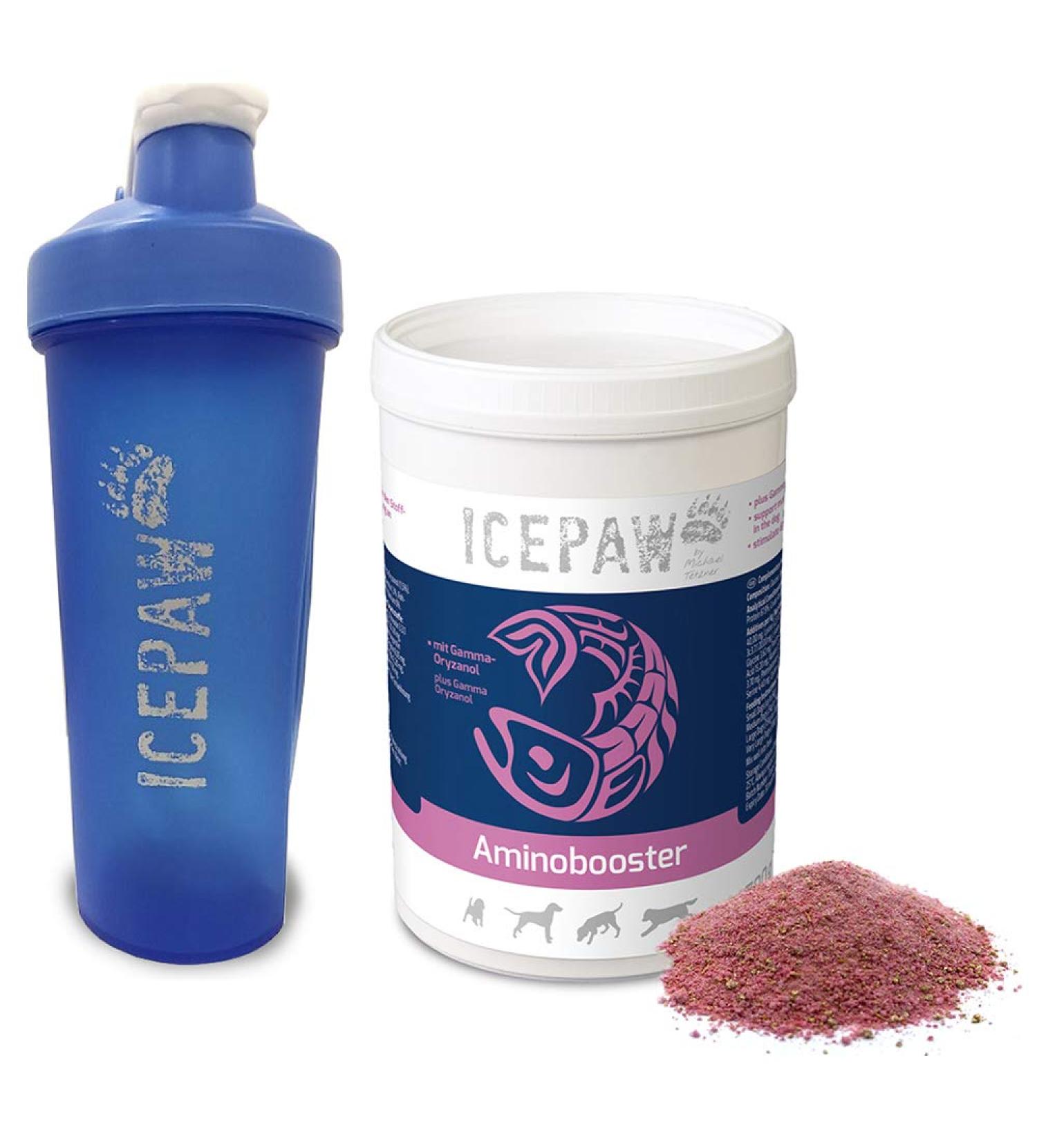 ICEPAW I Combination package for dogs: Shaker and Aminobooster 700g I Gamma-Oryzanol I Muscle building I Digestion
