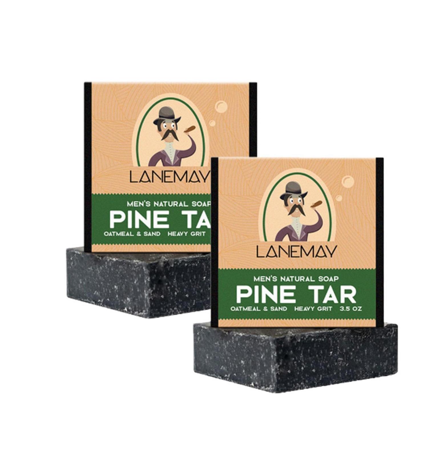 Pine Tar Soap For Men | 2 All Naturals Soap Bar For Men | Cold Process Pine Tar Soap For Men Handmade Pine Tar Soap Body Soap Bar For Men With Dense Foam For Skin Dirt And Oil - Buy Online on GoSupps.com