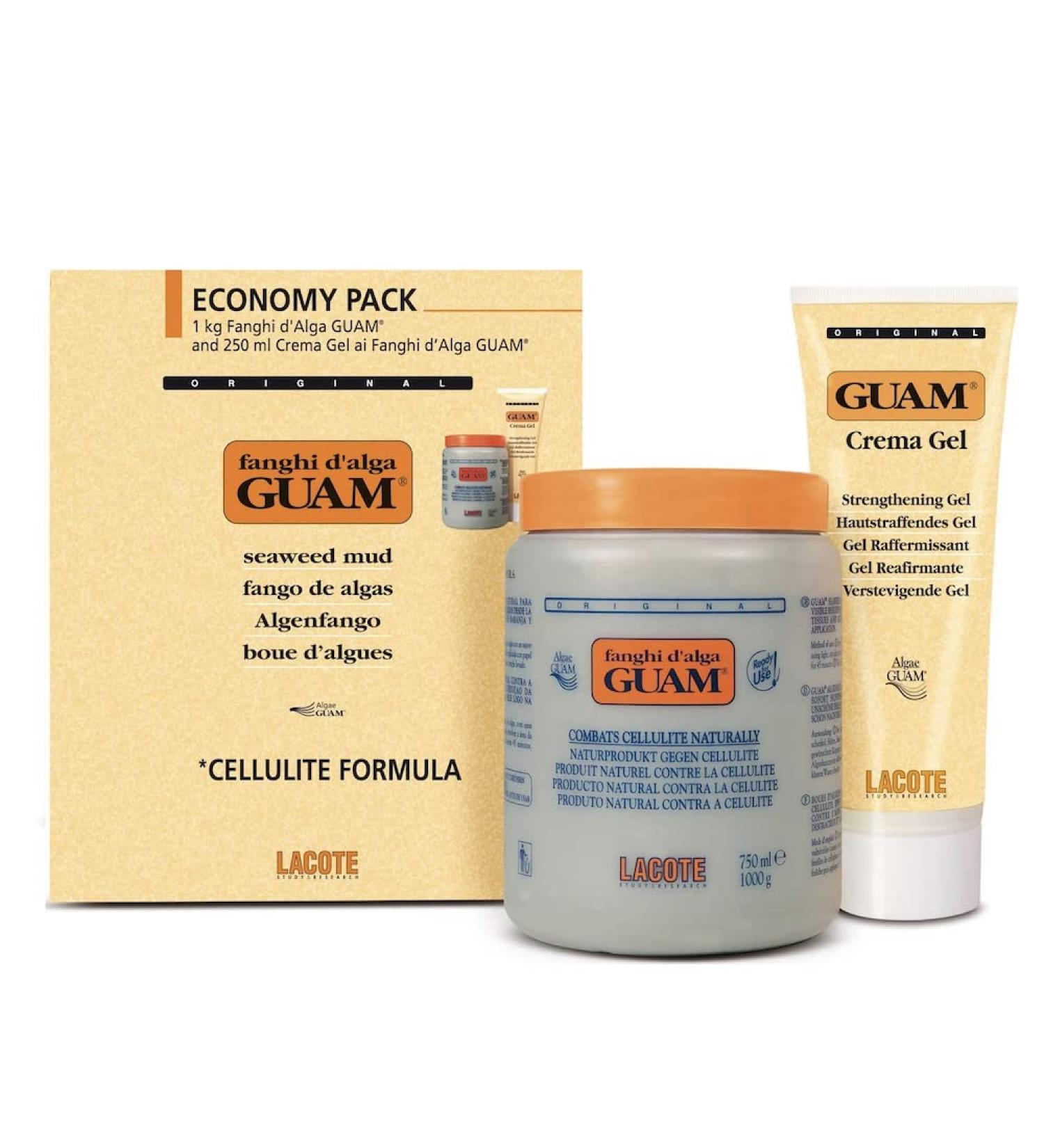 GUAM Seaweed Mud Body Wrap 1KG + Anti-cellulite Gel 250ml Set - Cellulite Remover & Treatment Kit - Buy Online on GoSupps.com