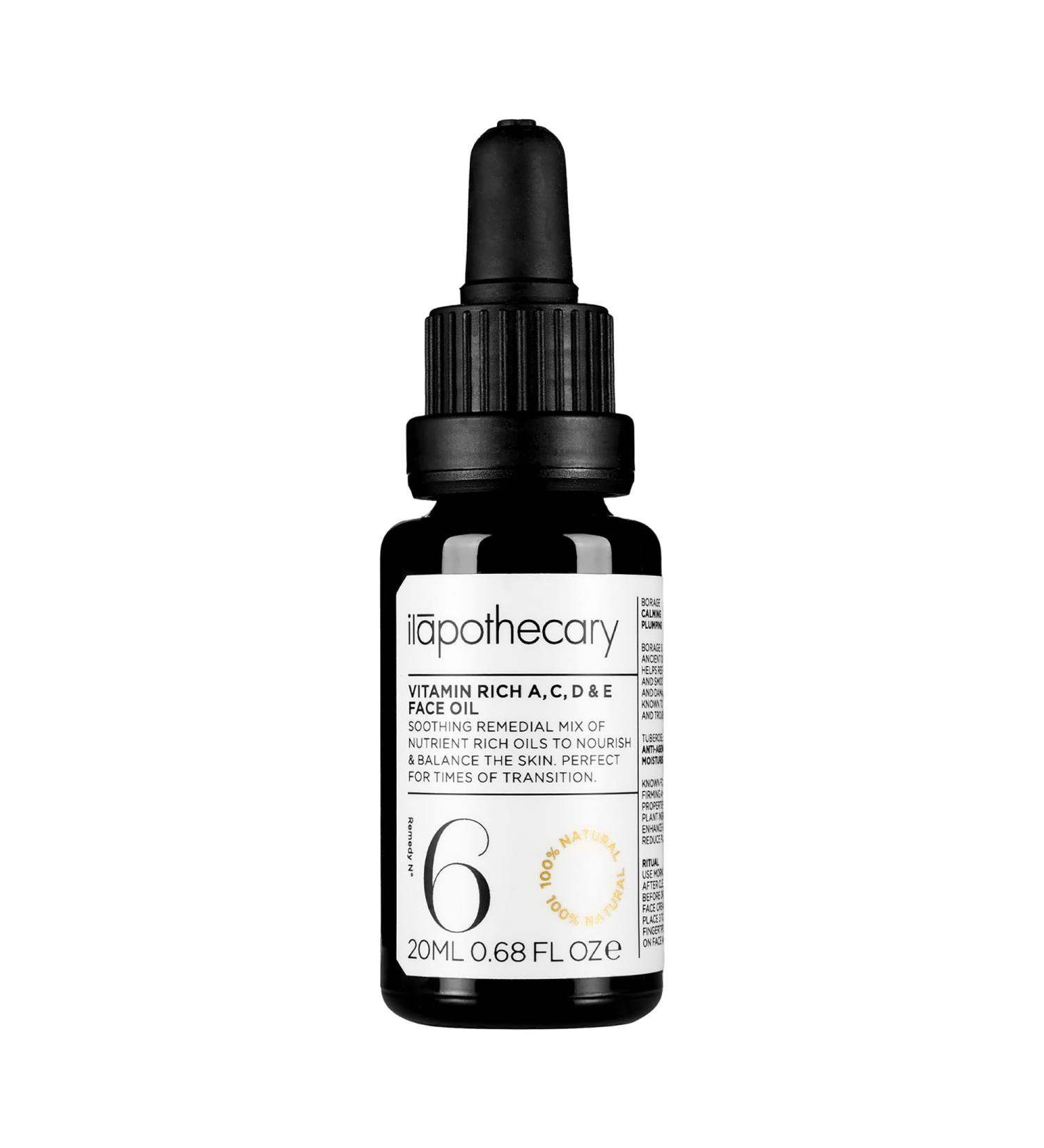 ilapothecary Vitamin A C D and E Rich Face Oil - Face Moisturizer - Essential Oils for Skin - Nourishes Balances Firms Skin - Anti Aging - 0.68 oz - Buy Online on GoSupps.com