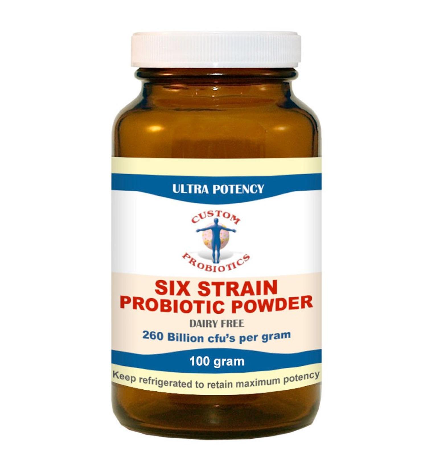 Custom Probiotics Six Strain Probiotic Powder (100 gram)