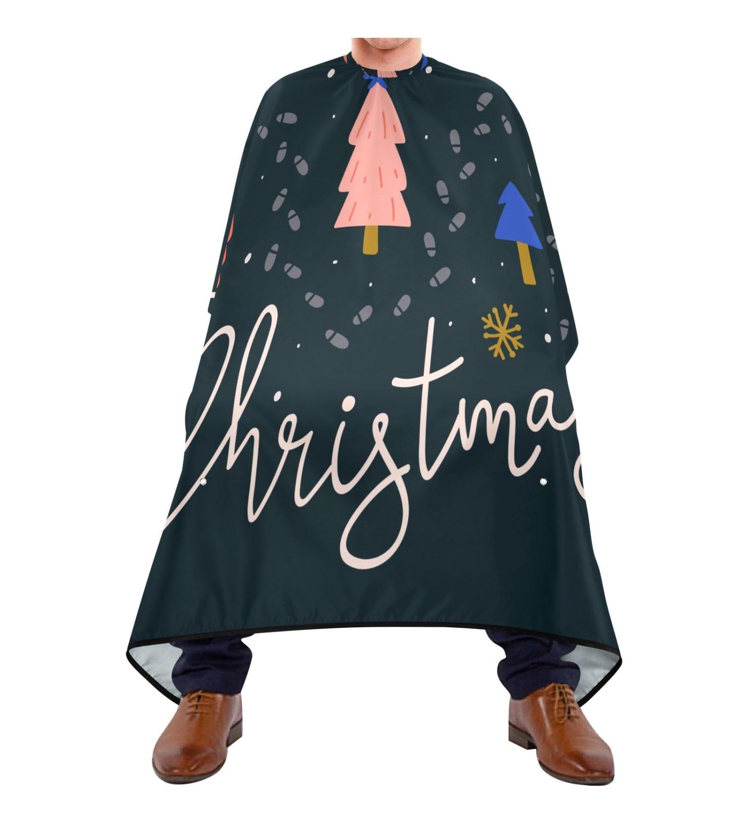 Buy Waterproof Barber Cape - Christmas Pattern Blue & Cheetah Haircut Bib for Men & Women | Unisex Hair Cutting Cape for International Shipping - Buy Online on GoSupps.com