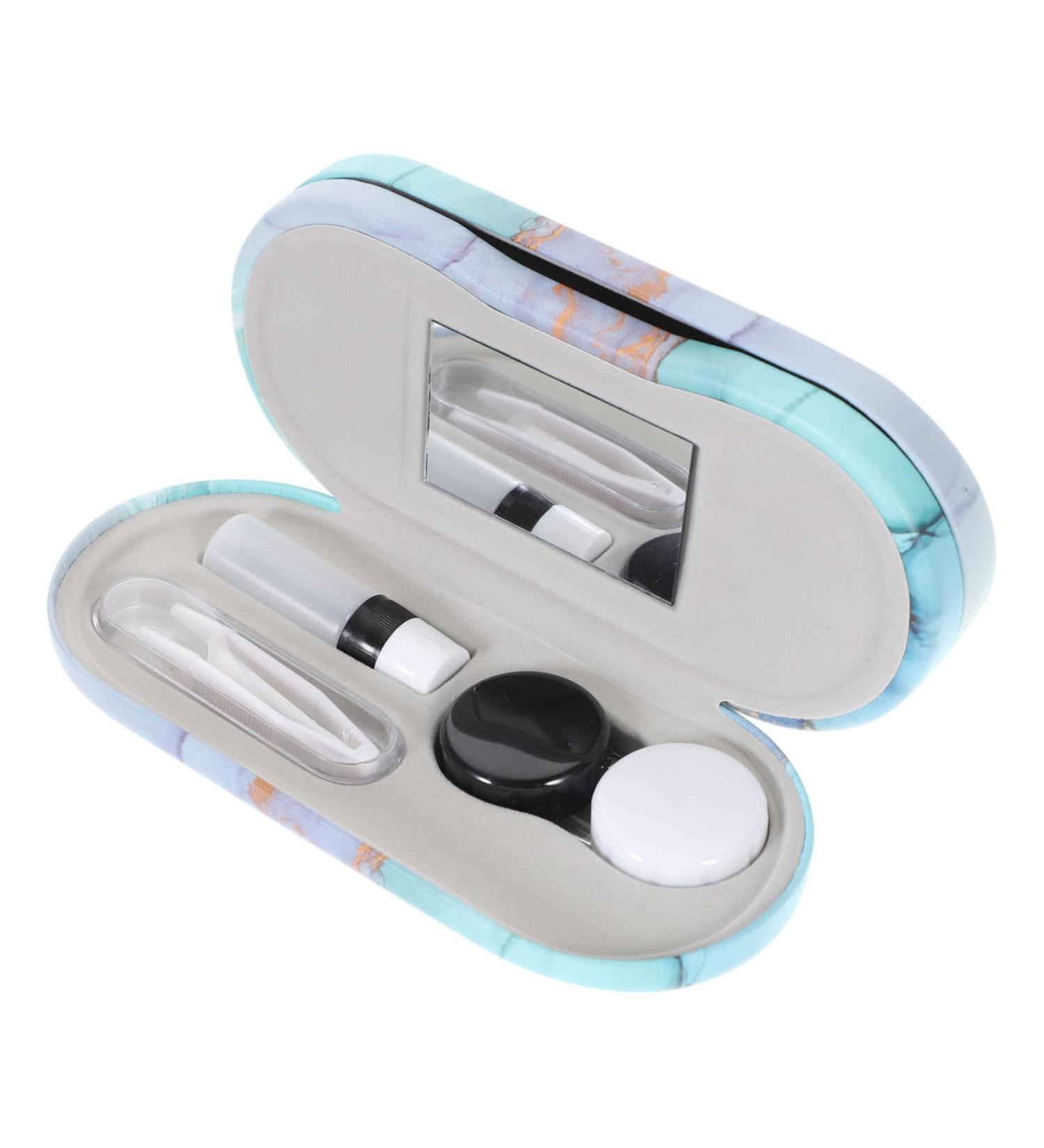 Homsfou Double-Layer Glasses Case | Double-Sided Colored Glass Container for Contact Lenses & Glasses | Travel Protective Cover with Flocked Cloth | International Shipping Available - Buy Online on GoSupps.com