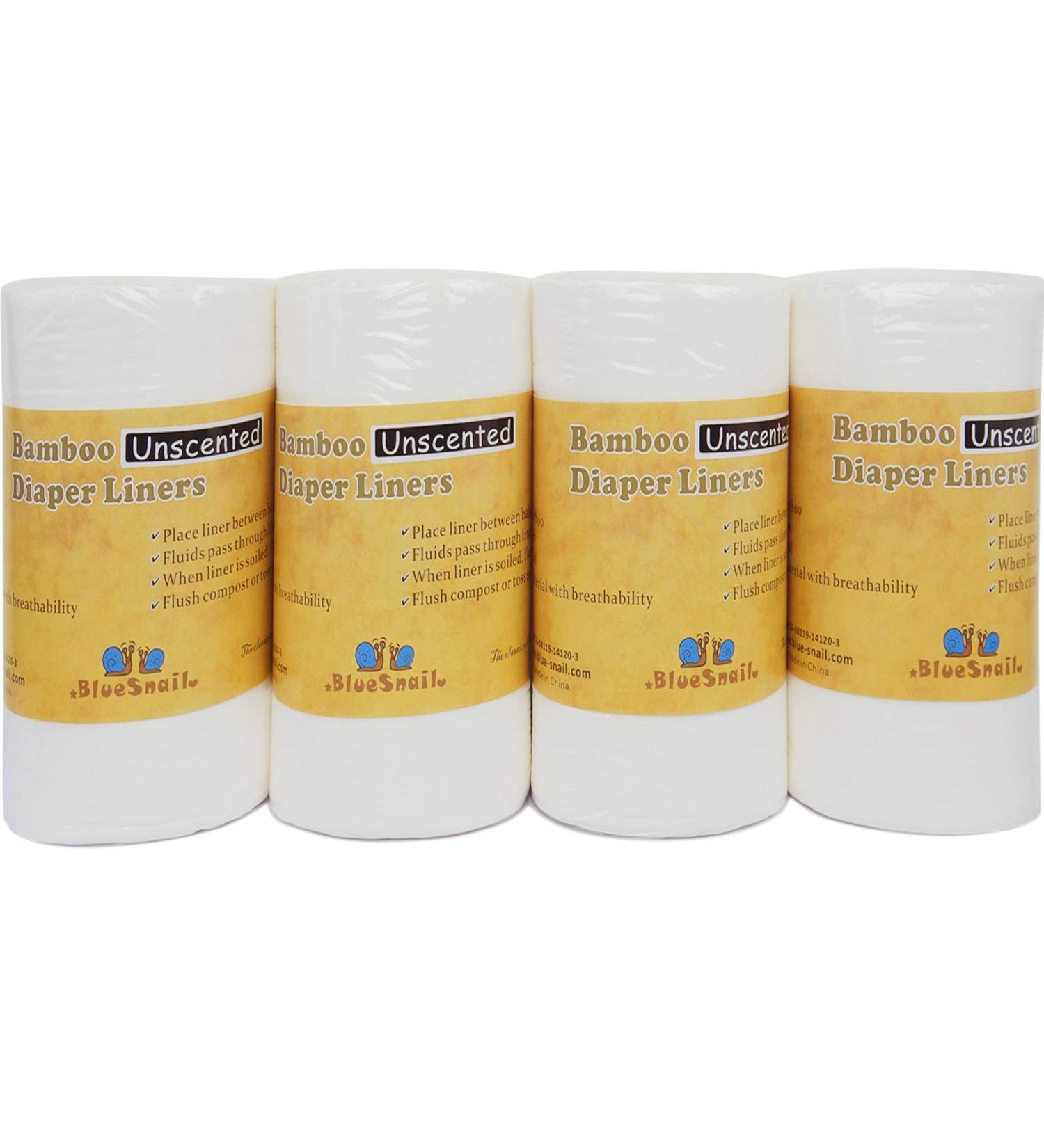 BlueSnail Bamboo Unscented Diaper Liners - Fragrance and Chlorine Free (4PK, 400 Count) - Buy Online on GoSupps.com