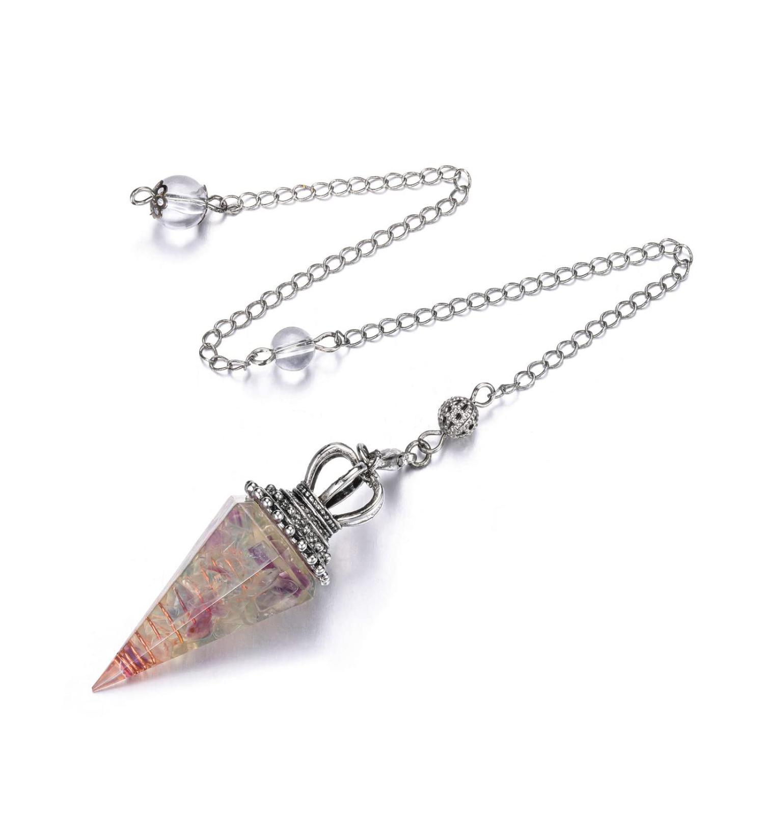 JOVIVI Fluorite Crystal Pendulum for Dowsing, Divination, and Healing - Gemstone Quartz Pendant for Reiki, Witchcraft, and Wicca - Buy Online on GoSupps.com