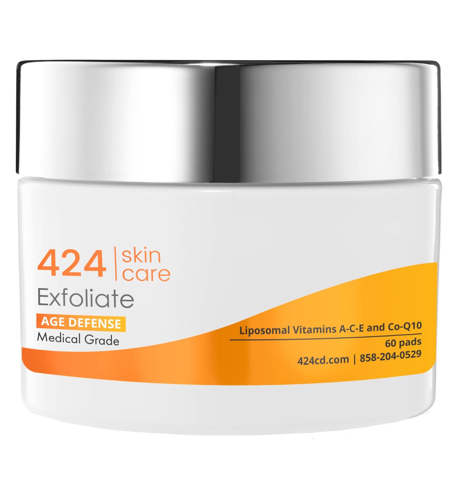 424 Skin Care Exfoliate Pads - Dermatologist Tested & Recommended - Clinically Proven Formula- 60 Count