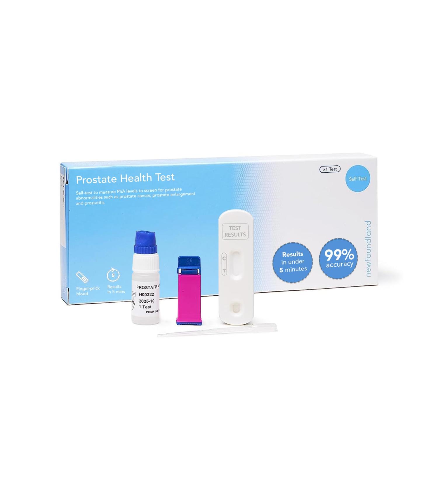 Newfoundland Prostate Test Kit - Rapid PSA Home Self-Test for Prostate Health - CE & MHRA Certified - Buy Online on GoSupps.com