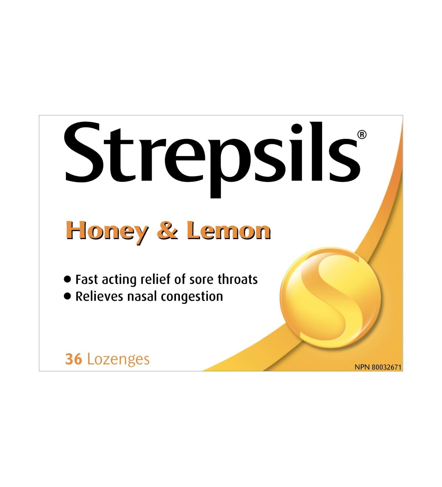 Strepsils Fast and Effective Relief for Sore Throat Lozenges Honey and Lemon 36 count - Buy Online on GoSupps.com
