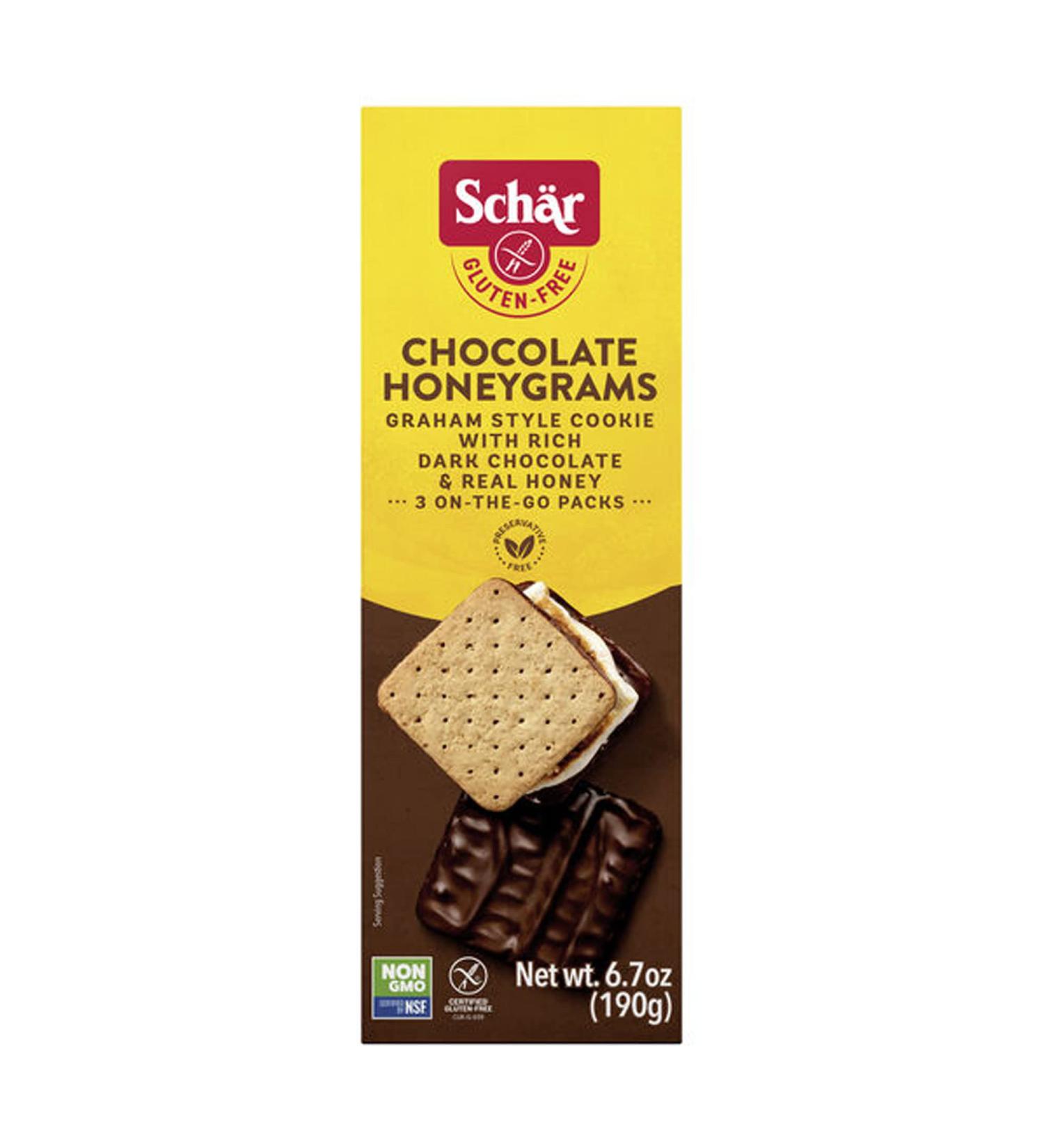 Schar Gluten Free Chocolate Honeygrams Crackers - Rich Dark Chocolate & Real Honey - 6.7oz (1 Pack) - Buy Online on GoSupps.com
