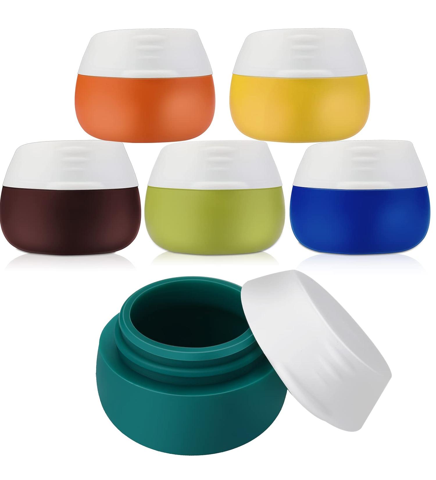 Nuogo 6 Pcs Silicone Travel Containers for Toiletries - Leak Proof Refillable Bottles & Jars - Portable Cosmetic Makeup Accessories (Fresh Colors) - Buy Online on GoSupps.com