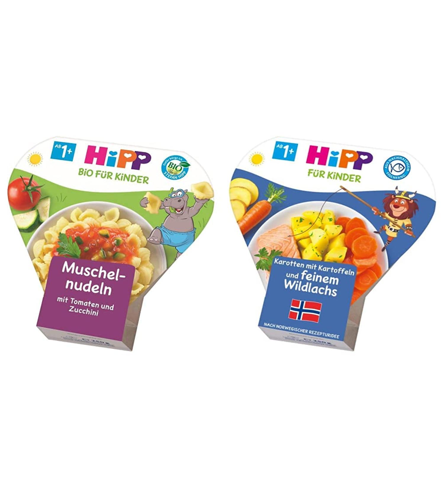 Buy Organic Hipp Mussel Noodles & Children's Plate Bundle - 6 Pack (250g) - Tomatoes Zucchini Carrots & Fine Wild Salmon - International Shipping Available - Buy Online on GoSupps.com