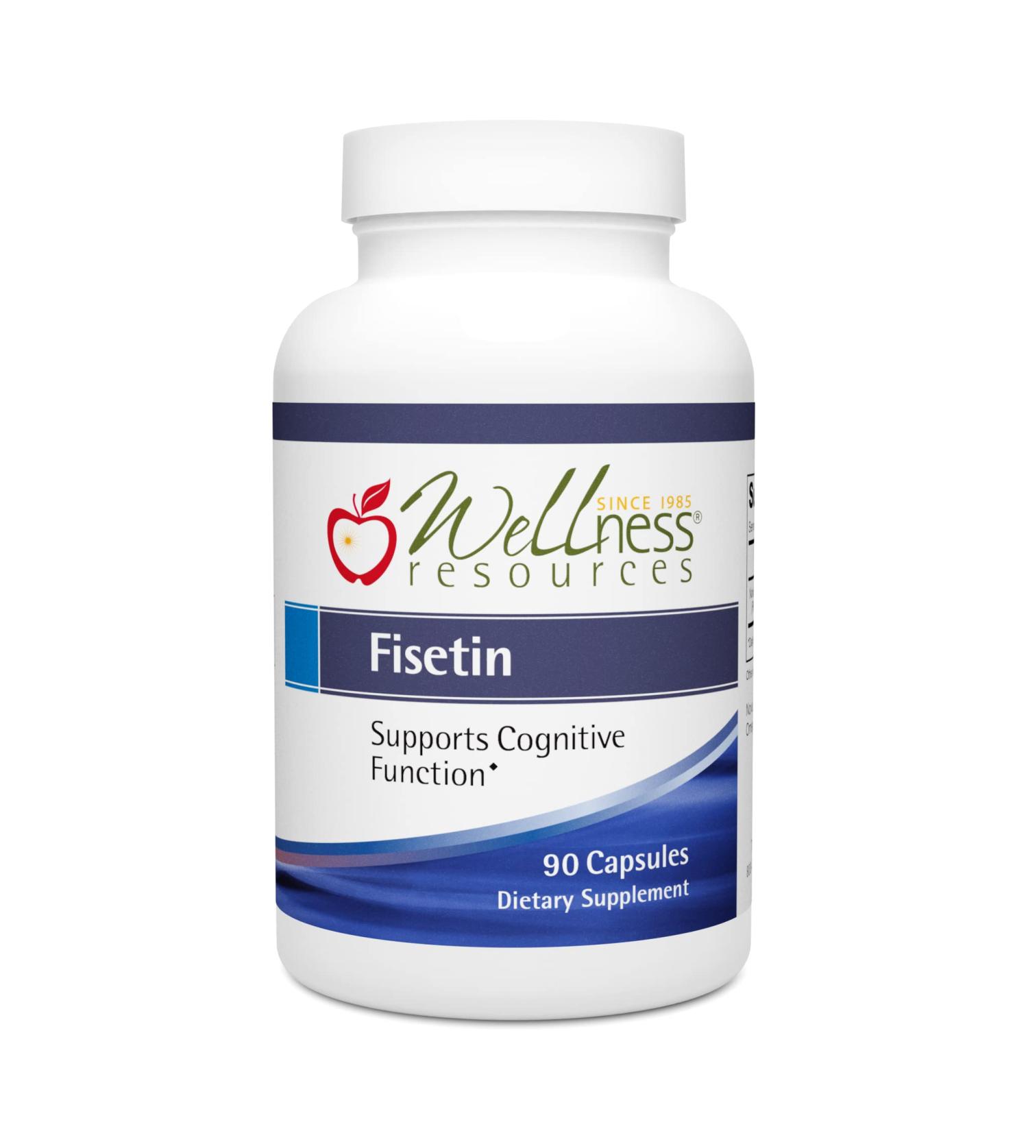Wellness Resources Fisetin - Novusetin Fisetin Supplement for Longevity Memory Focus Brain Health - Senolytic and Situin Activator - Gluten-Free Non-GMO Vegan (100mg 90 Capsules) - Buy Online on GoSupps.com