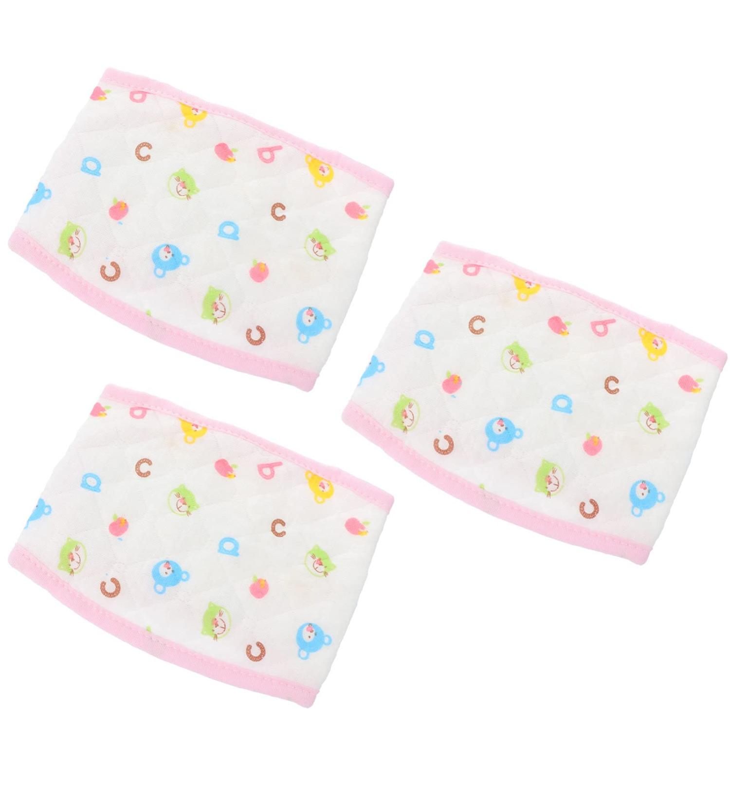 3Pcs Cotton Baby Belly Band - Newborn Umbilical Cord Protection | Pink Waist Support - Buy Online on GoSupps.com