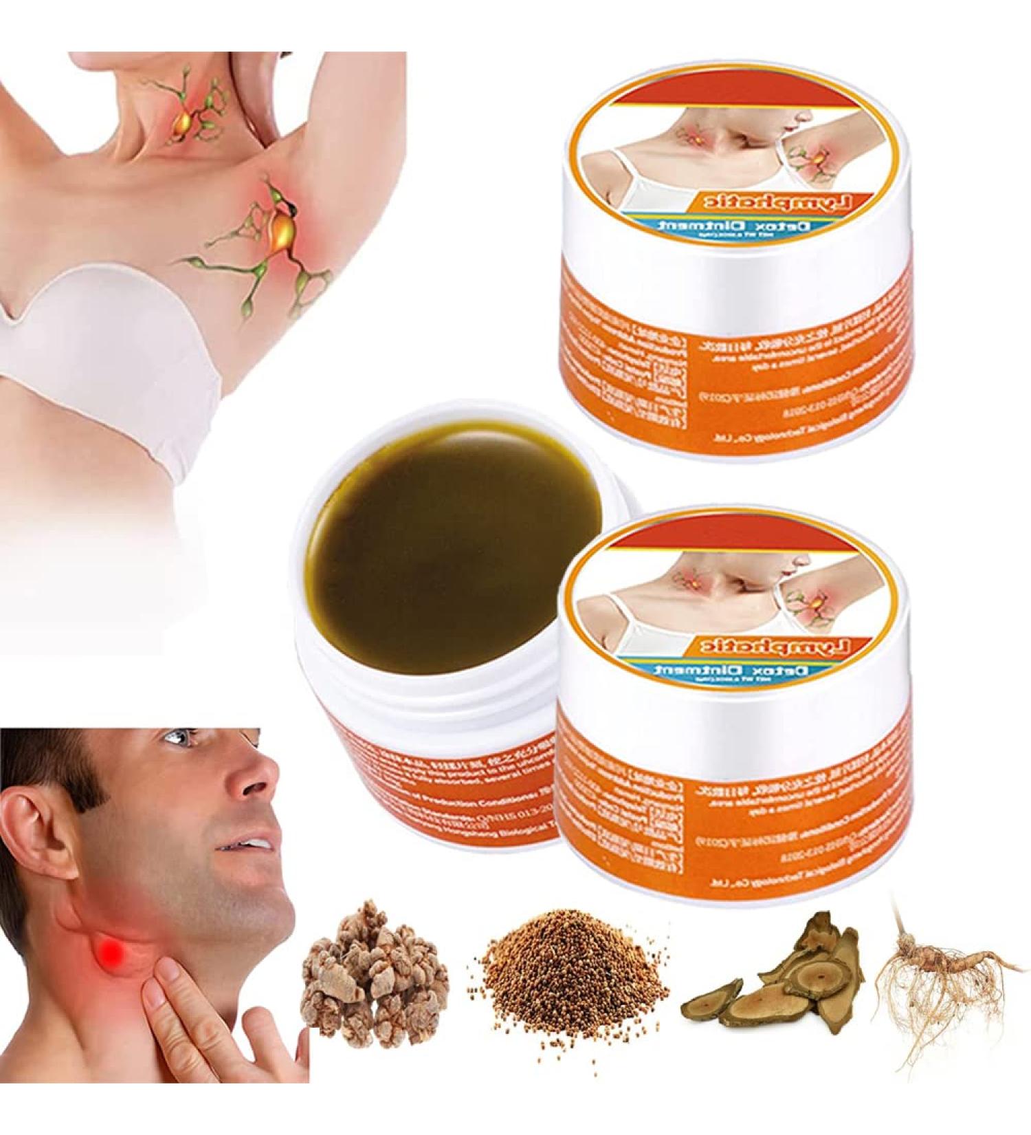 Lymph Node Detox Cream & Ointment Set - Lymphatic Drainage Relief | Pain Relief for Neck & Armpit - 3 Pieces - Buy Online on GoSupps.com