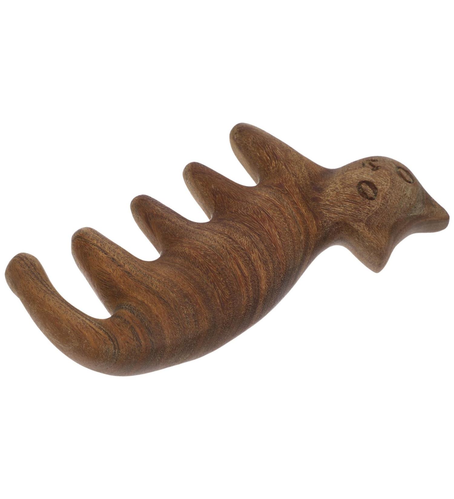 Nolitoy Wooden Scalp Massage Comb - Cat Design Sandalwood Gua Sha Acupuncture Stimulator for Full Body Acupressure - Buy Online on GoSupps.com