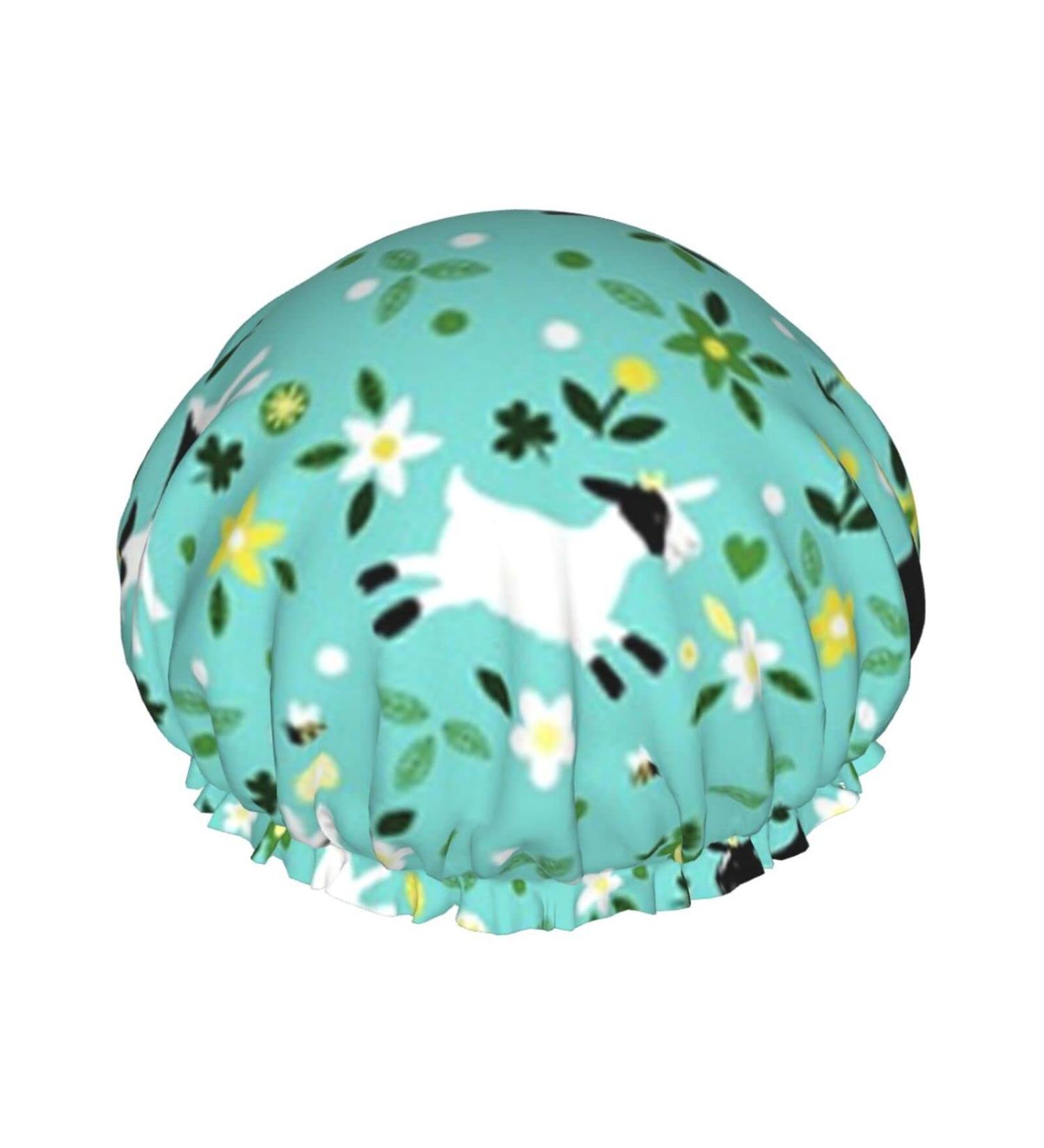 Goat Frolic Printed Shower Cap - Waterproof Bath Cap for Women - One Size Fits All - Ideal for All Hair Textures - Buy Online on GoSupps.com
