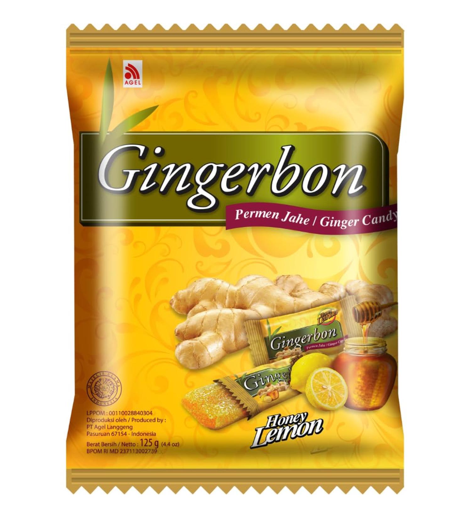 Gingerbon Ginger Honey Lemon Bonbons - 125g Pack | Sweet & Natural Flavors - International Shipping Available - Buy Online on GoSupps.com
