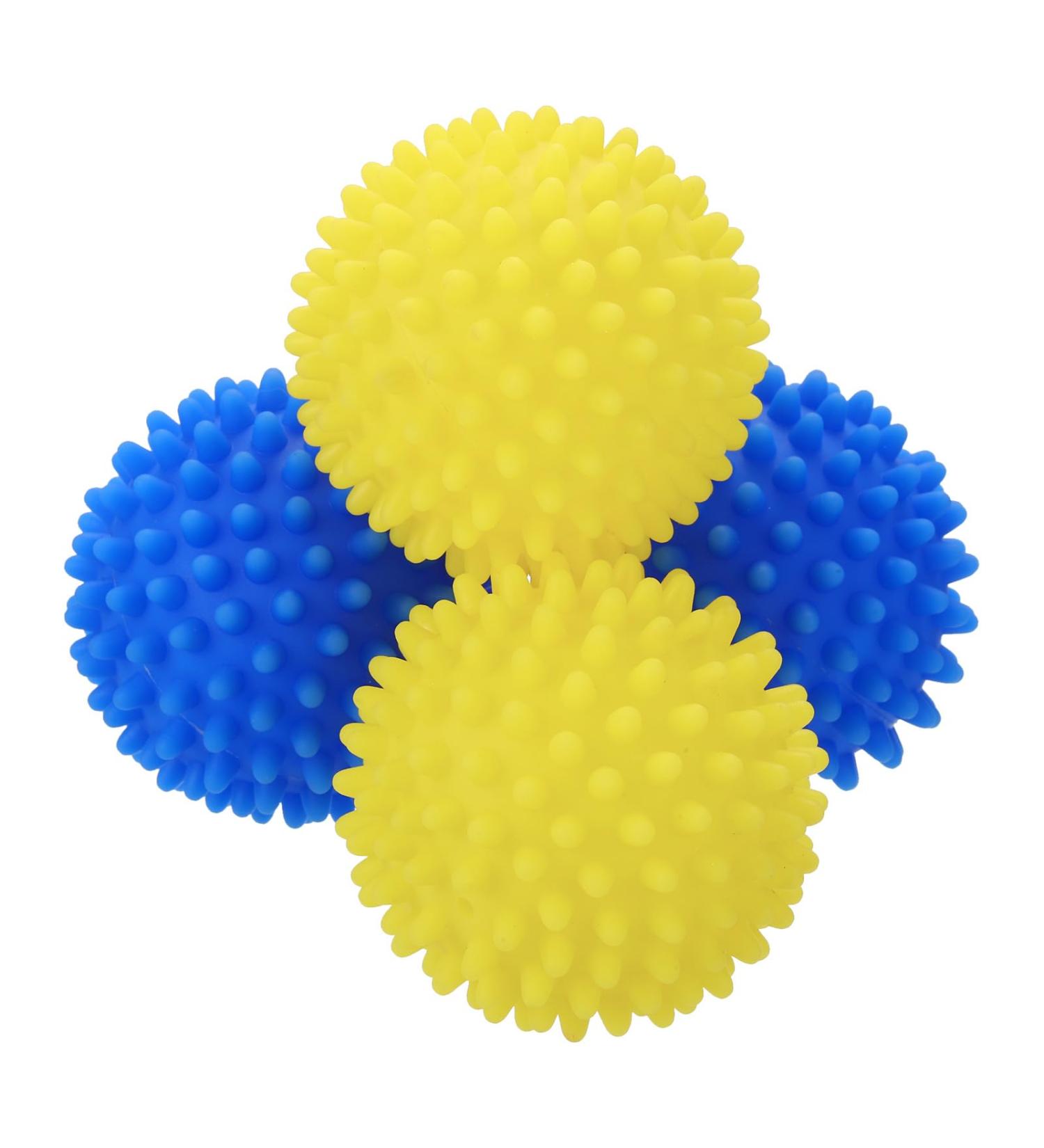 uxcell 4pcs Reusable Laundry Dryer Balls | Vinyl Fabric Softener for Wrinkles & Static Reduction | Energy-Saving Blue & Yellow - Buy Online on GoSupps.com