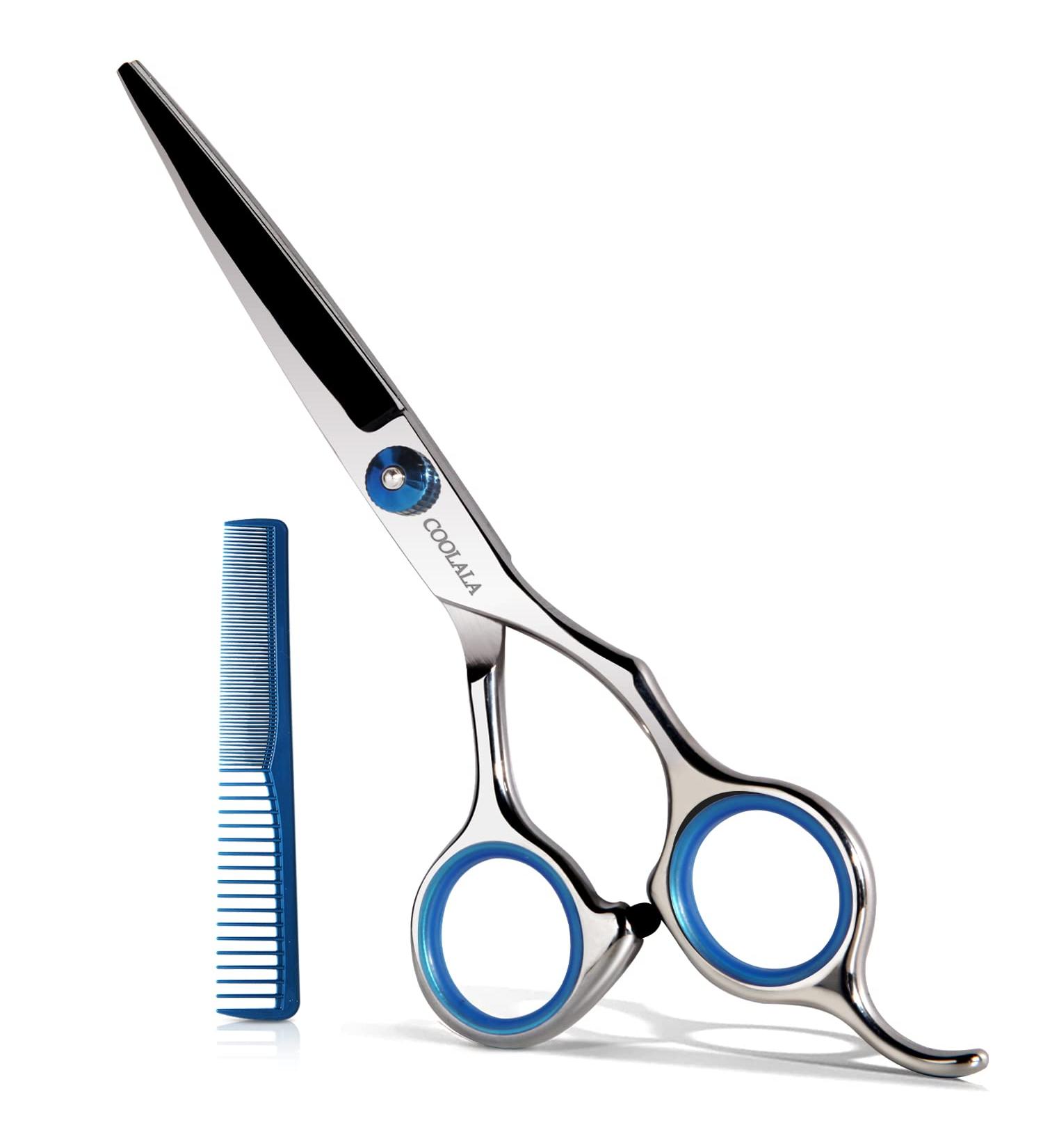 COOLALA 6.5 Inch Stainless Steel Hair Cutting Scissors with Comb - Professional Barber Shears for Salon and Home Use on Adults, Kids, and Babies - Buy Online on GoSupps.com