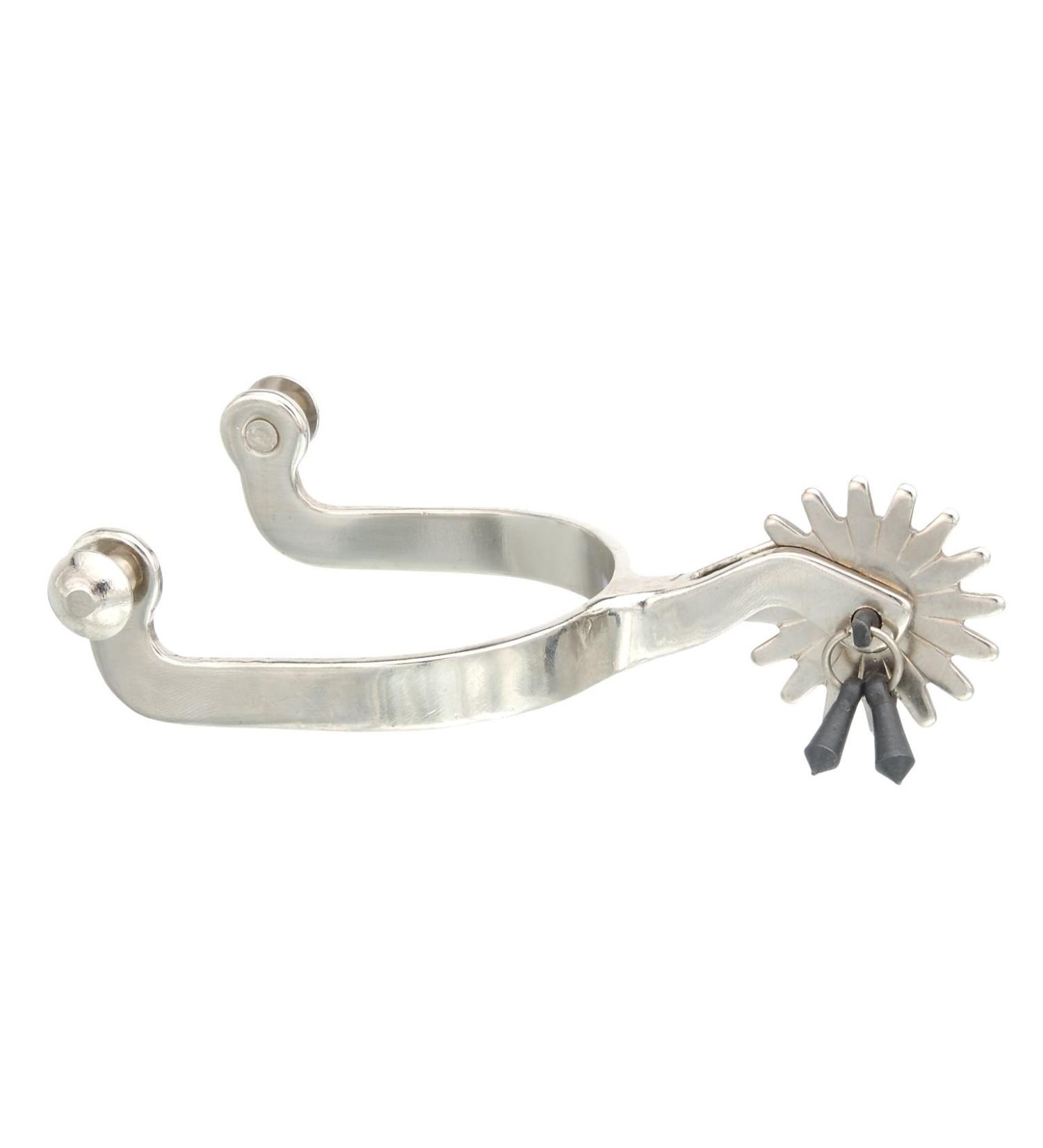 Tough 1 Kelly Silver Star Jingle Bob Spurs, Chrome Plated