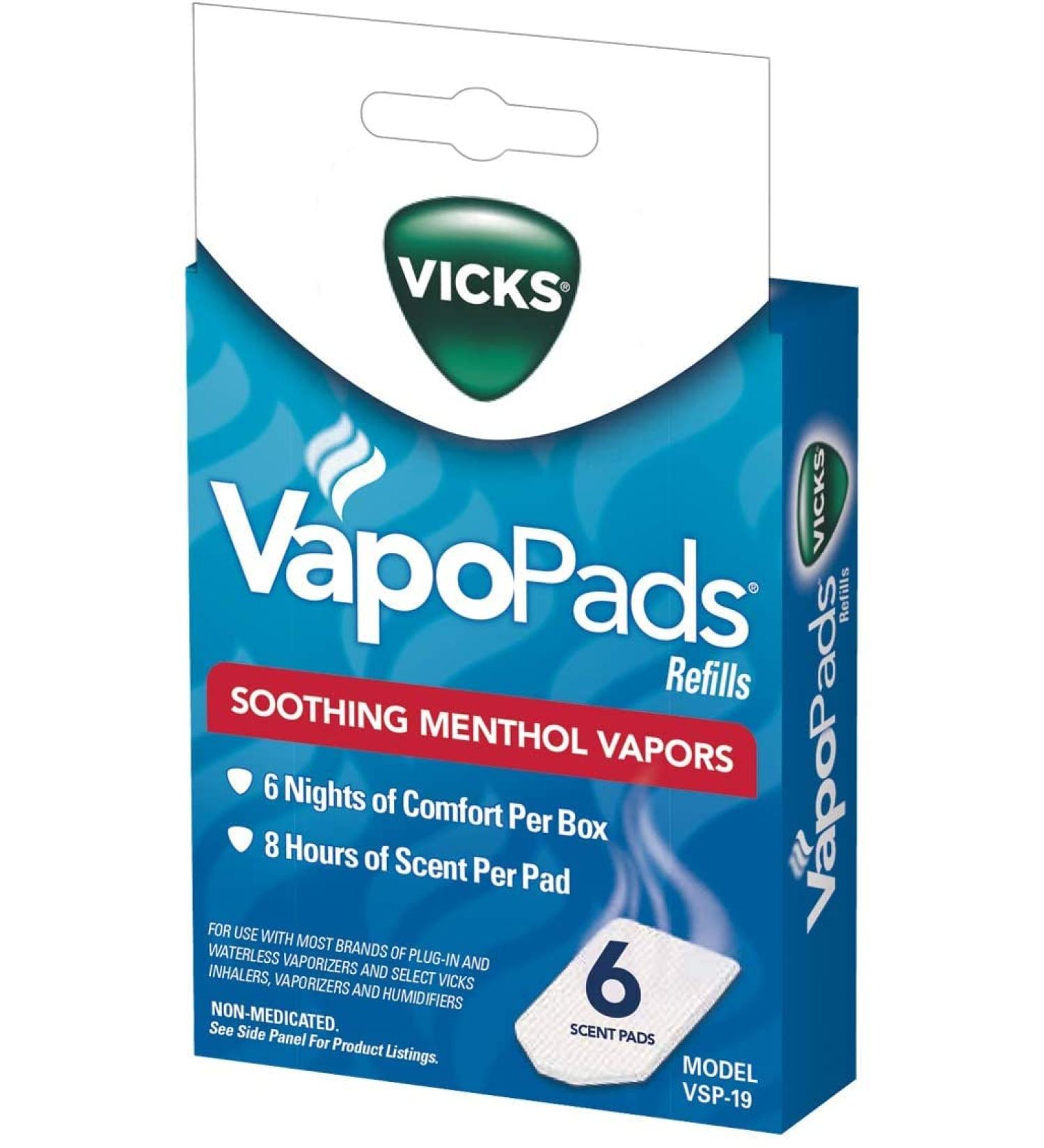 Vicks VapoPads Waterless Vaporizer Scent Pads - 6 Count, Long Lasting Relief - Buy Online on GoSupps.com