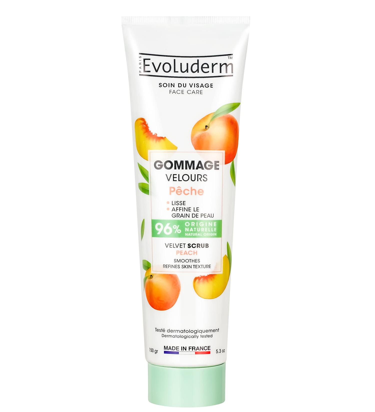 Evoluderm EVOLUDERM - Velvet Peach Scrub - 150 ml - 96% Natural Origin - Vegan - Made in France