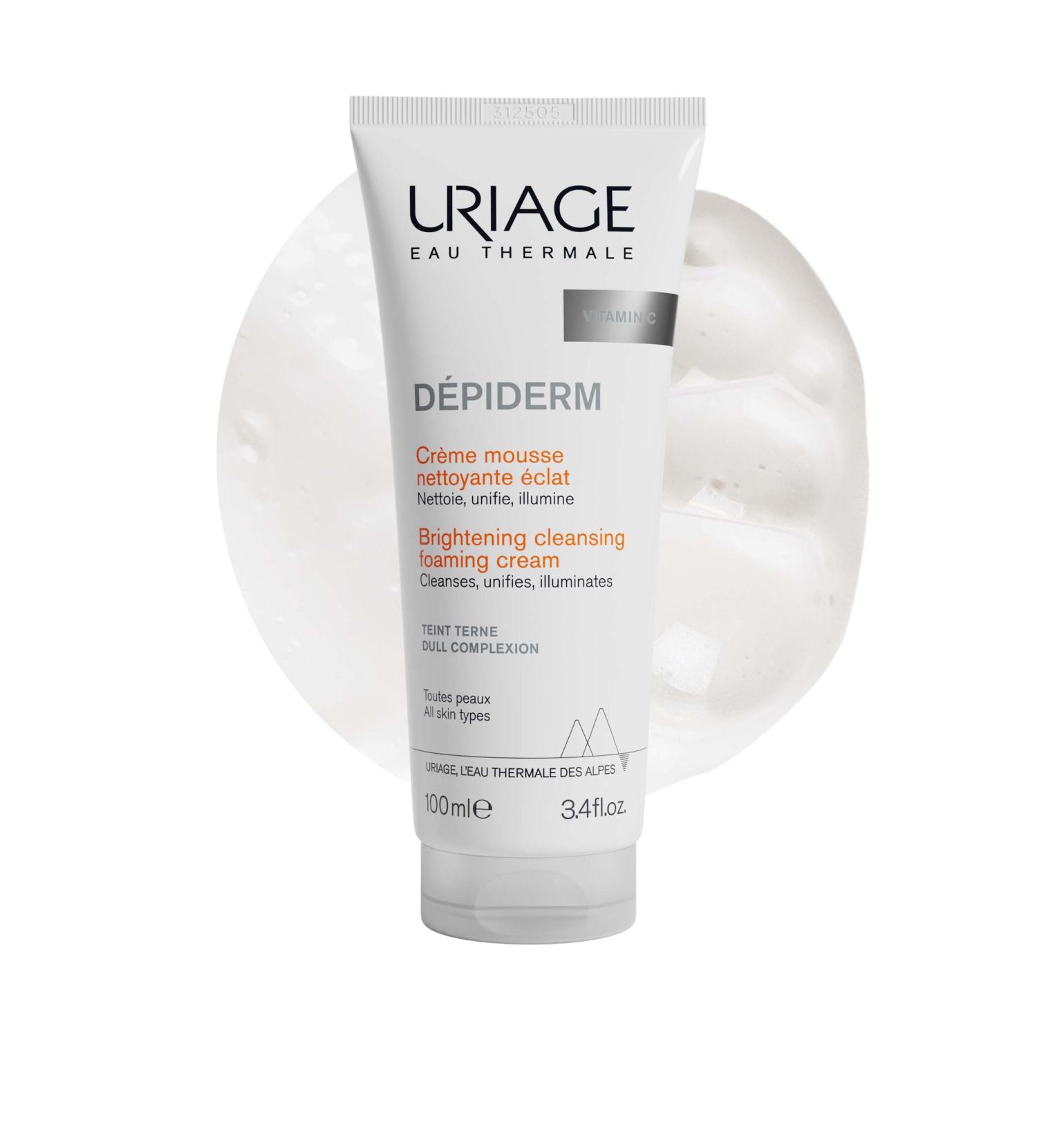 Uriage D piderm Brightening Cleansing Foaming Cream 100ml - Cleanses Unifies Illuminates Matte Complexion - Corrects and Prevents Dark Spots - Power of Mela-Technology & Vitamin C - Buy Online on GoSupps.com