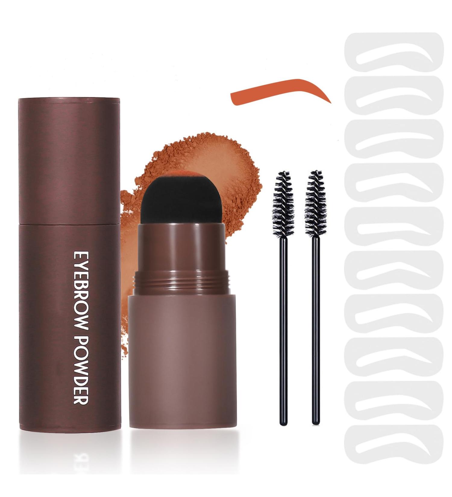 LXZJJM Eye-Brow Stamp Stencil Kit Eyebrow Stamp Stencil Kit Hairline Powder With 10Pcs Reusable Thin & Thick Eyebrow Stencils for Perfect Brows 1.8g(0.06 OZ.) (07 TRUE RED) - Buy Online on GoSupps.com