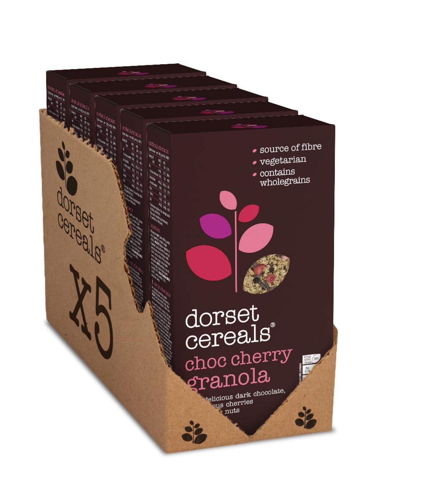 Dorset Cereals Chocolate & Cherry Granola |Cereal | High in Fibre |Vegetarian | 5 PACKS of 450g Chocolate & Cherry 450 g (Pack of 5) - Buy Online on GoSupps.com