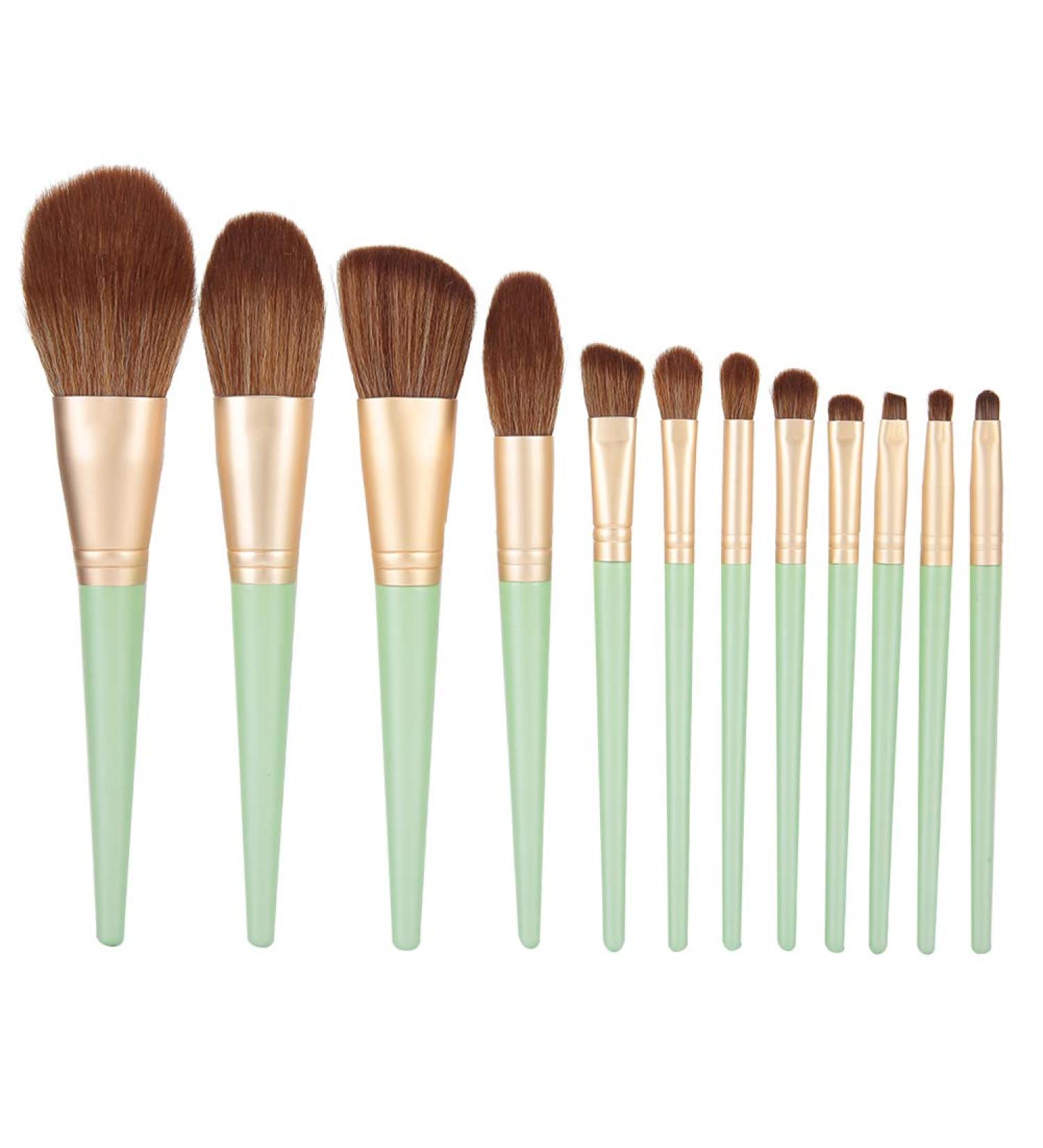 Professional 12-Piece Makeup Brush Set - Kabuki Powder & Eyeshadow Brushes for Flawless Application | International Shipping Available - Buy Online on GoSupps.com