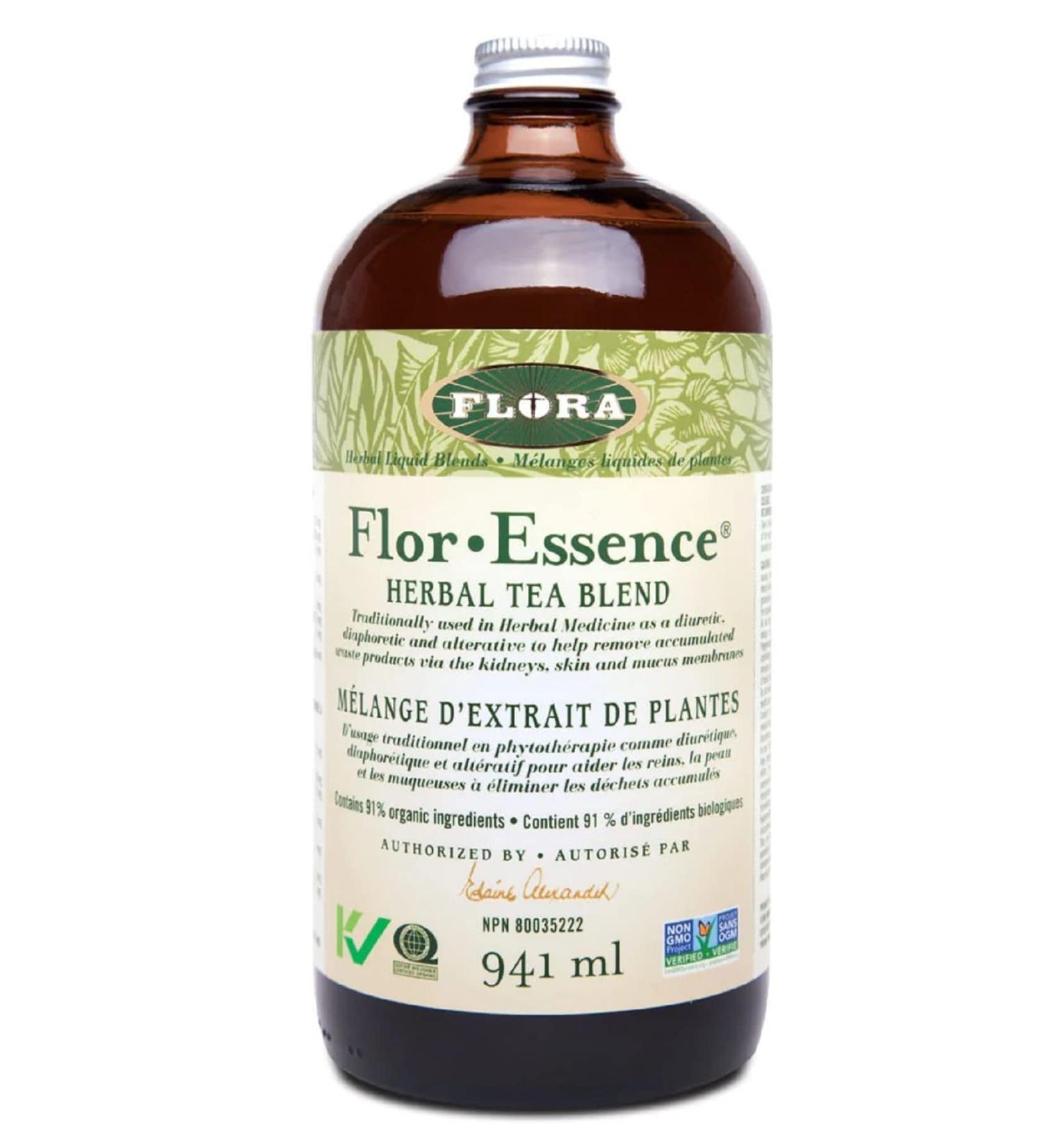 Flora Health Flor-Essence Liquid Tea Blend - Ancient 8-Herb Formula - Natural Full Body Cleanse & Detox - Organic Ingredients - Pure Vegan Formula - Burdock Root Sorrel Slippery Elm Kelp - 941mL 941 ml (Pack of 1) - Buy Online on GoSupps.com