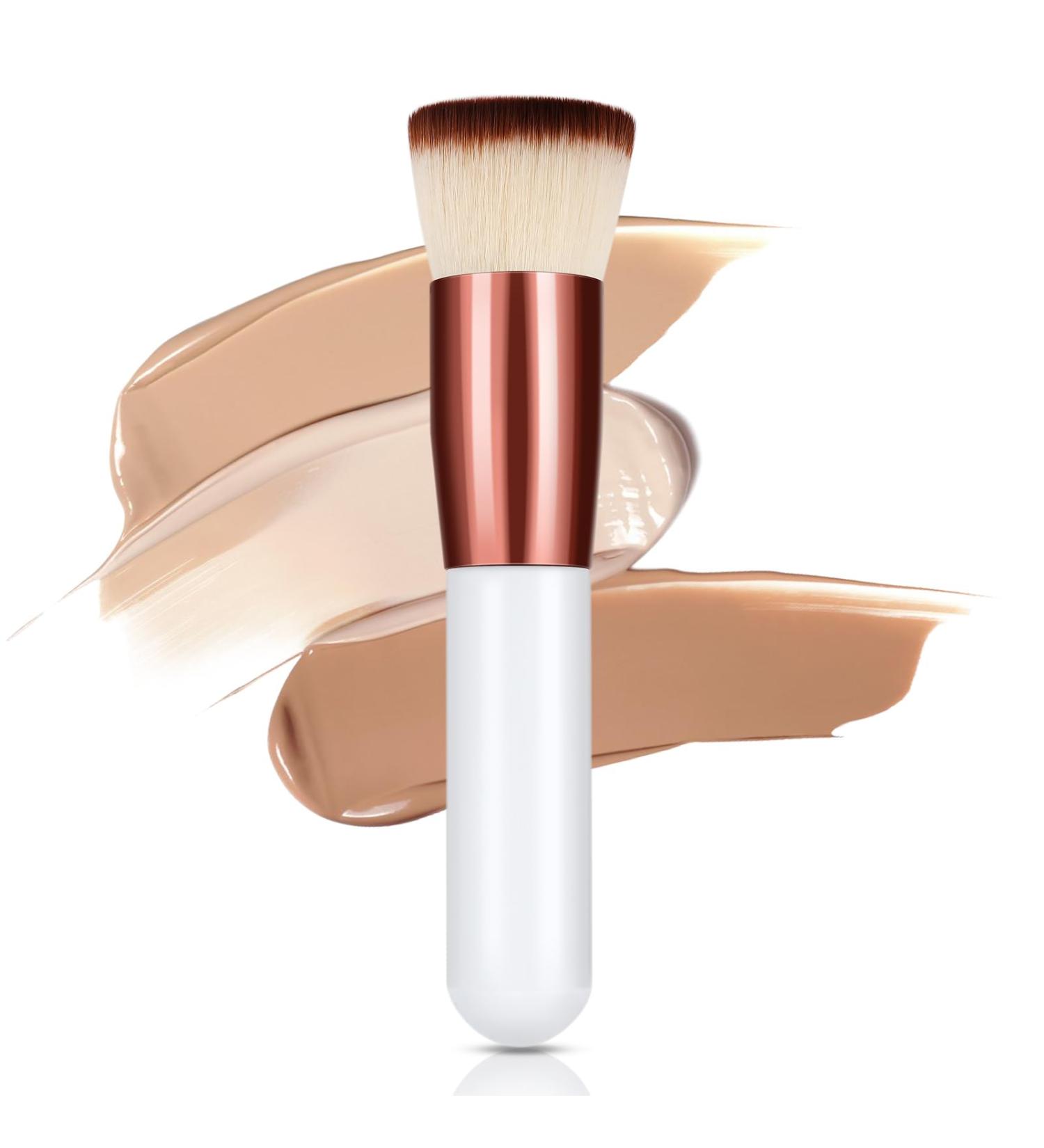 GlasFlength Contouring Fluid Foundation Brush Large Makeup Brush Professional Kabuki Makeup Brush Perfect for Blending Liquid Cream or Powder Cosmetic for Women (White) - Buy Online on GoSupps.com