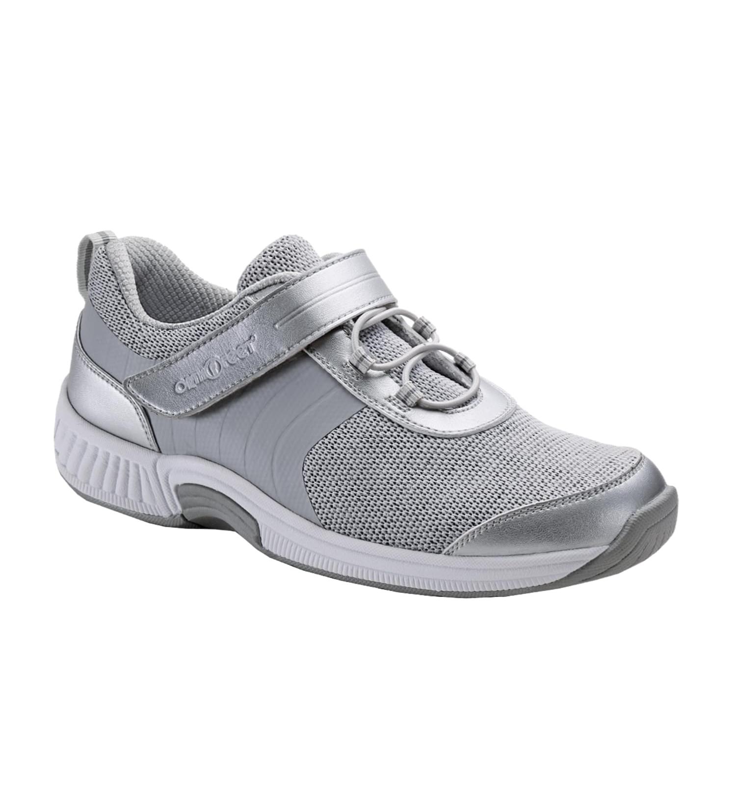 Orthofeet Joelle 8.5 Grey Plantar Fasciitis Shoes for Women - Heel Pain Relief with Arch Support and Ergonomic Sole - Buy Online on GoSupps.com