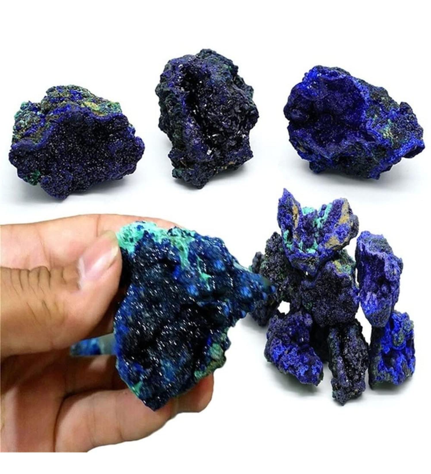 Natural Crystal Rough Natural Azurite Malachite Geode Crystal Specimen Stone Collectible (Color : Irregular Shape Size : 3-4cm) 3-4cm Irregular Shape - Buy Online on GoSupps.com