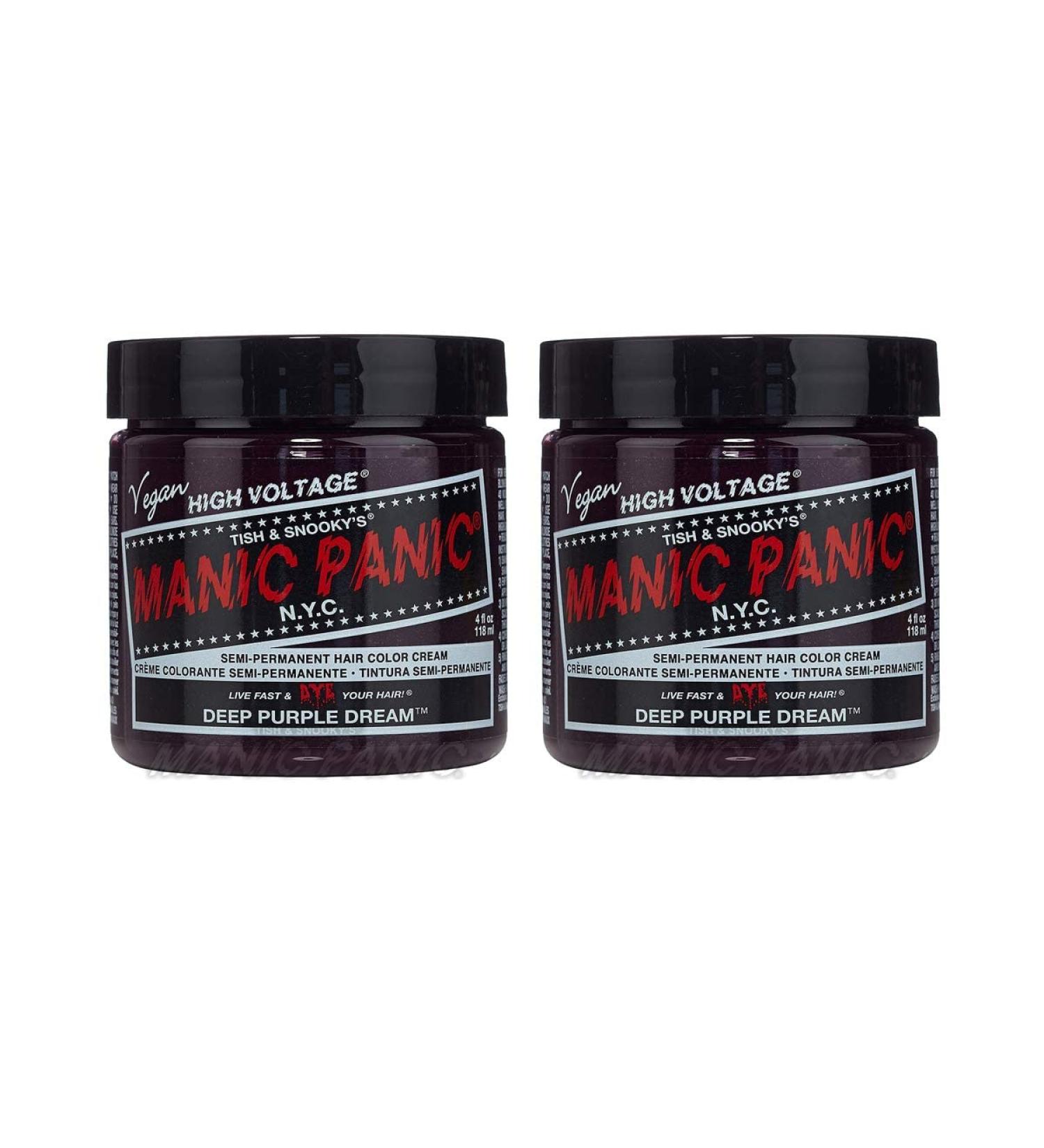 Manic Panic Deep Purple Dream Hair Dye - Vegan & Cruelty-Free Semi-Permanent 2 Pack (2 x 118ml) - Buy Online on GoSupps.com