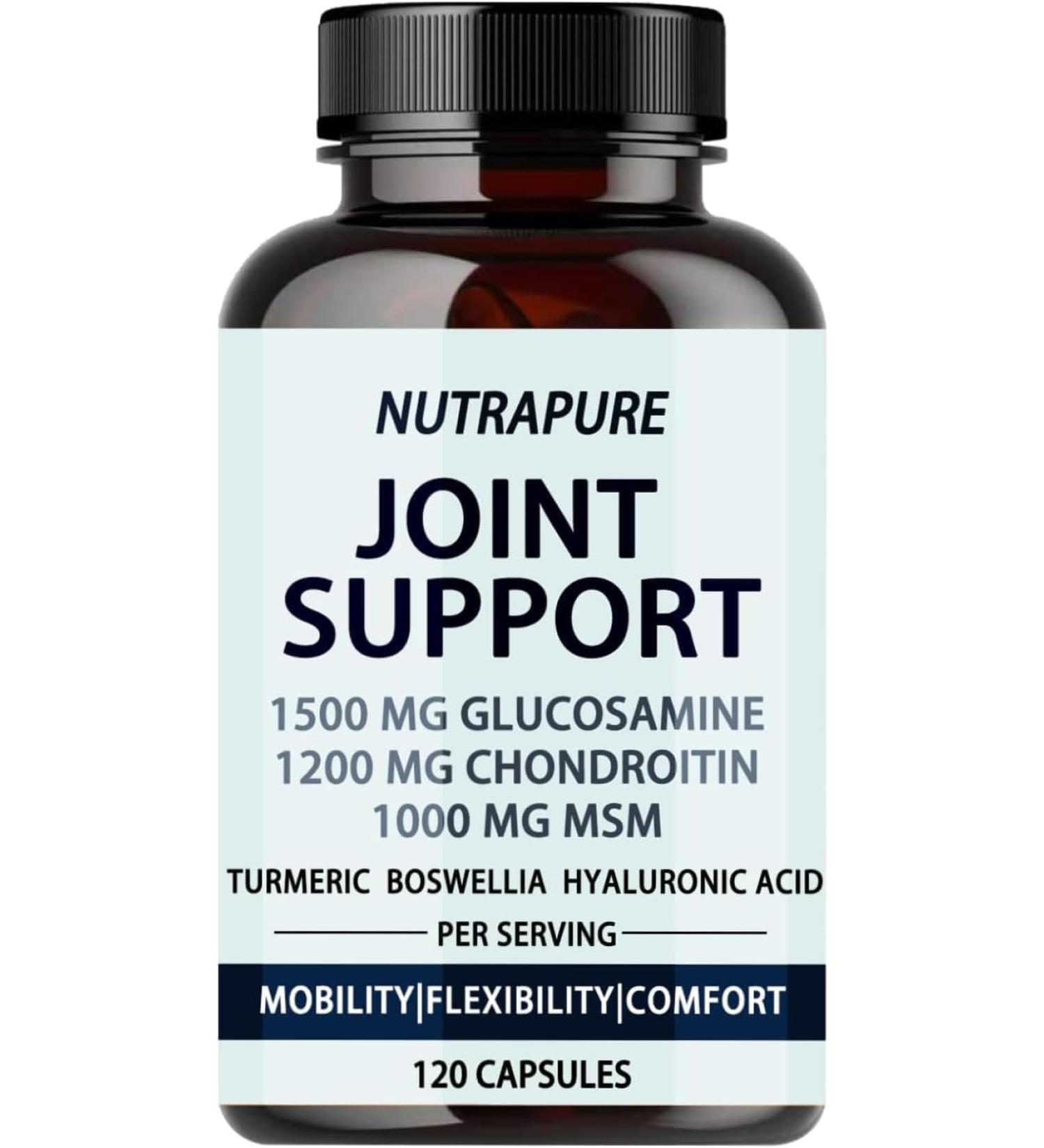 YPRYPR Nutrapure Joint Support - Glucosamine Chondroitin MSM Hyaluronic Acid & Bamboo Extract Maintaining Joint Health - 120 Capsules - Buy Online on GoSupps.com