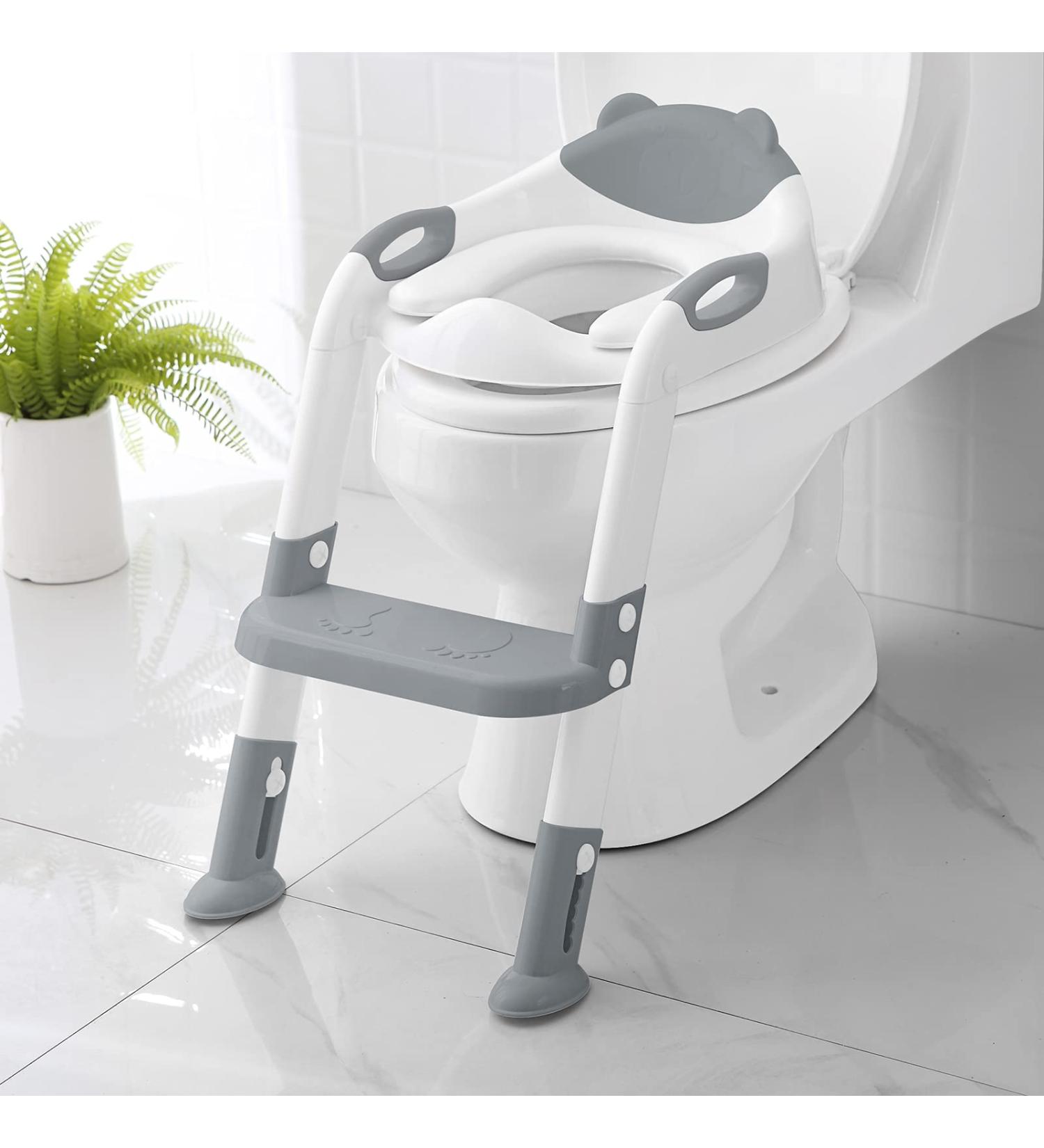 Potty Training Seat with Step Stool Ladder for Toddlers - SKYROKU Comfortable and Safe Potty Seat with Anti-Slip Pads - Grey - Buy Online on GoSupps.com
