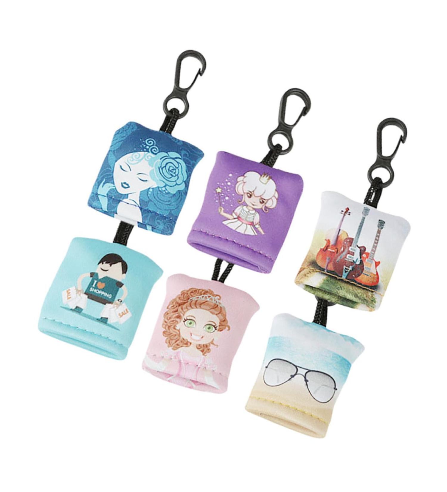 6pcs Keychain Glasses Cloth & Phone Screen Wipes - Eyeglass Cleaning Wipes for Electronics | Assorted Colors 4.5x4.0x1.5cm - Buy Online on GoSupps.com