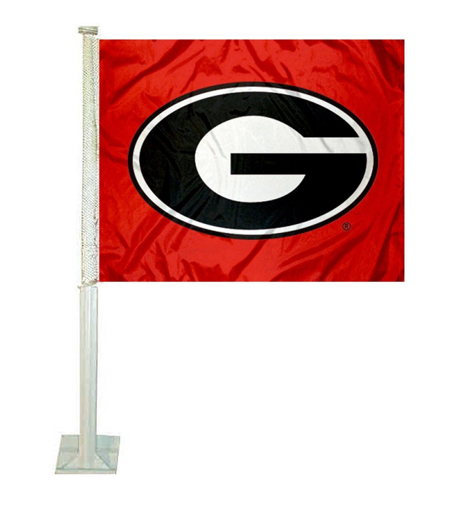 Georgia Bulldogs Red Car Flag