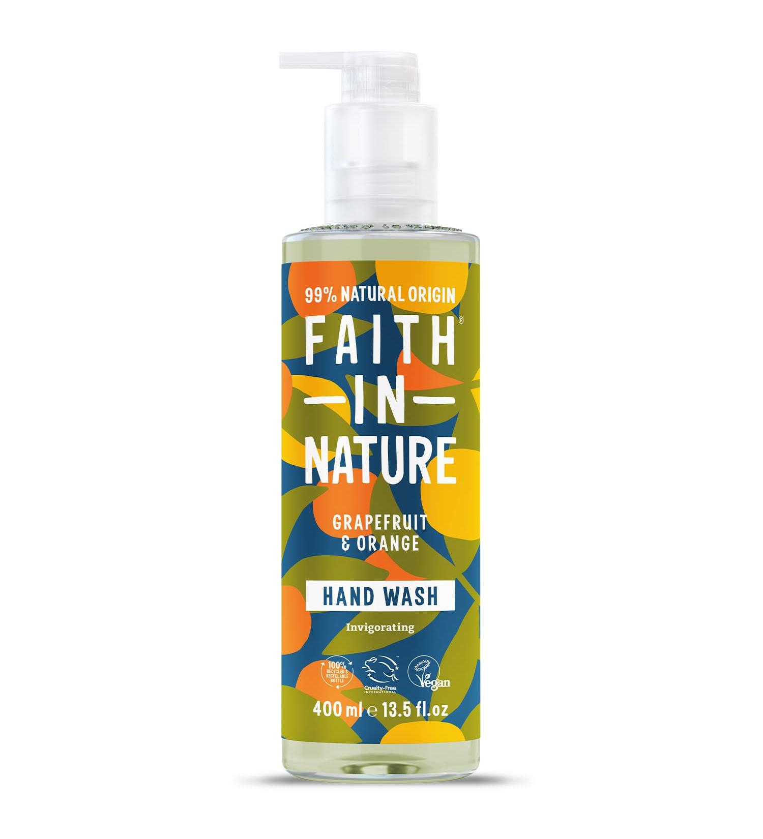 Faith In Nature Grapefruit & Orange Hand Wash - Invigorating 400 ml | Vegan & Cruelty Free | No SLS or Parabens - Buy Online on GoSupps.com