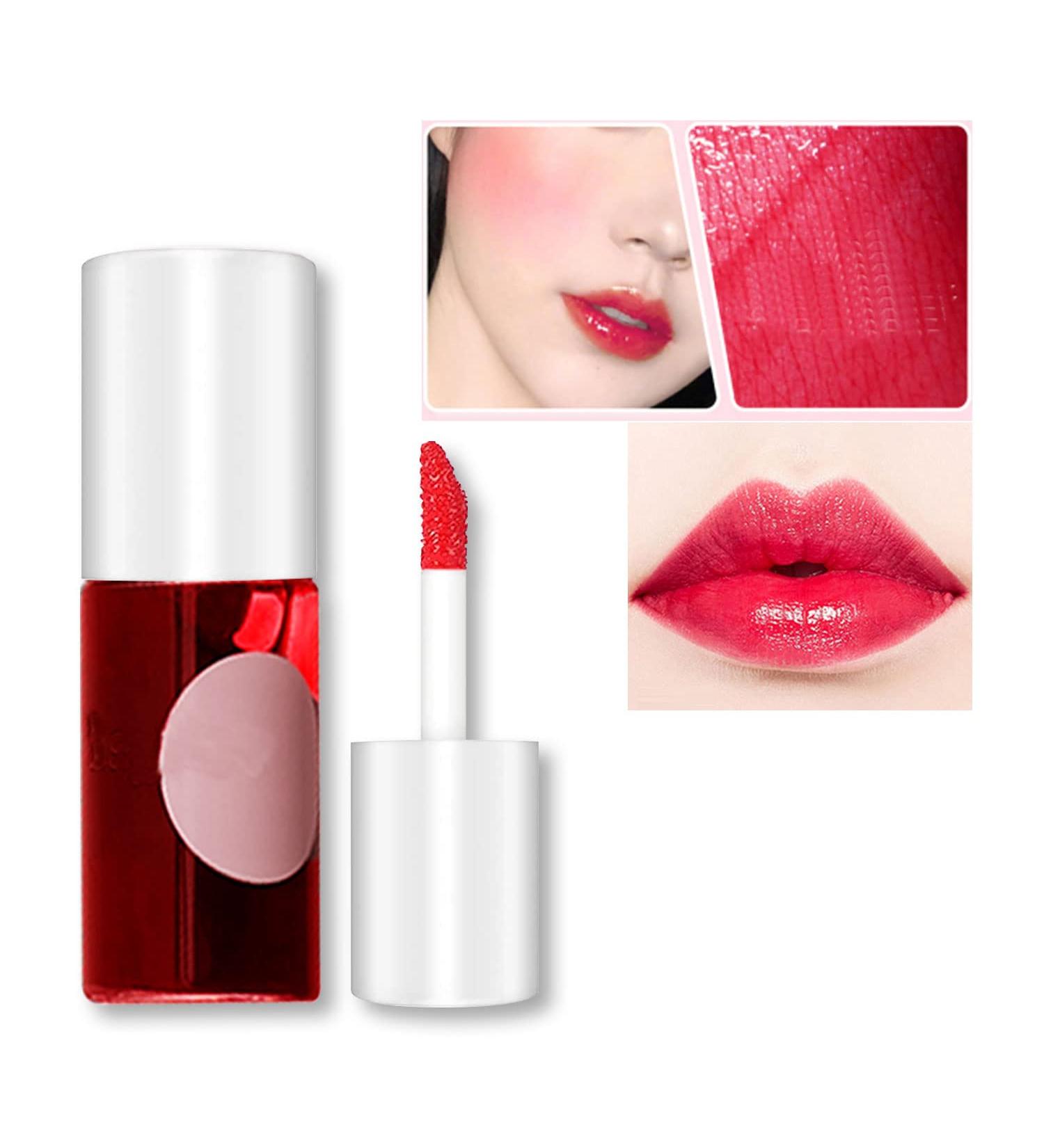 Mini Lip Stain Tint Set - Hydrating & Waterproof | Long Lasting Shimmery Lip Color Makeup - 2 Strawberry Shades - Buy Online on GoSupps.com