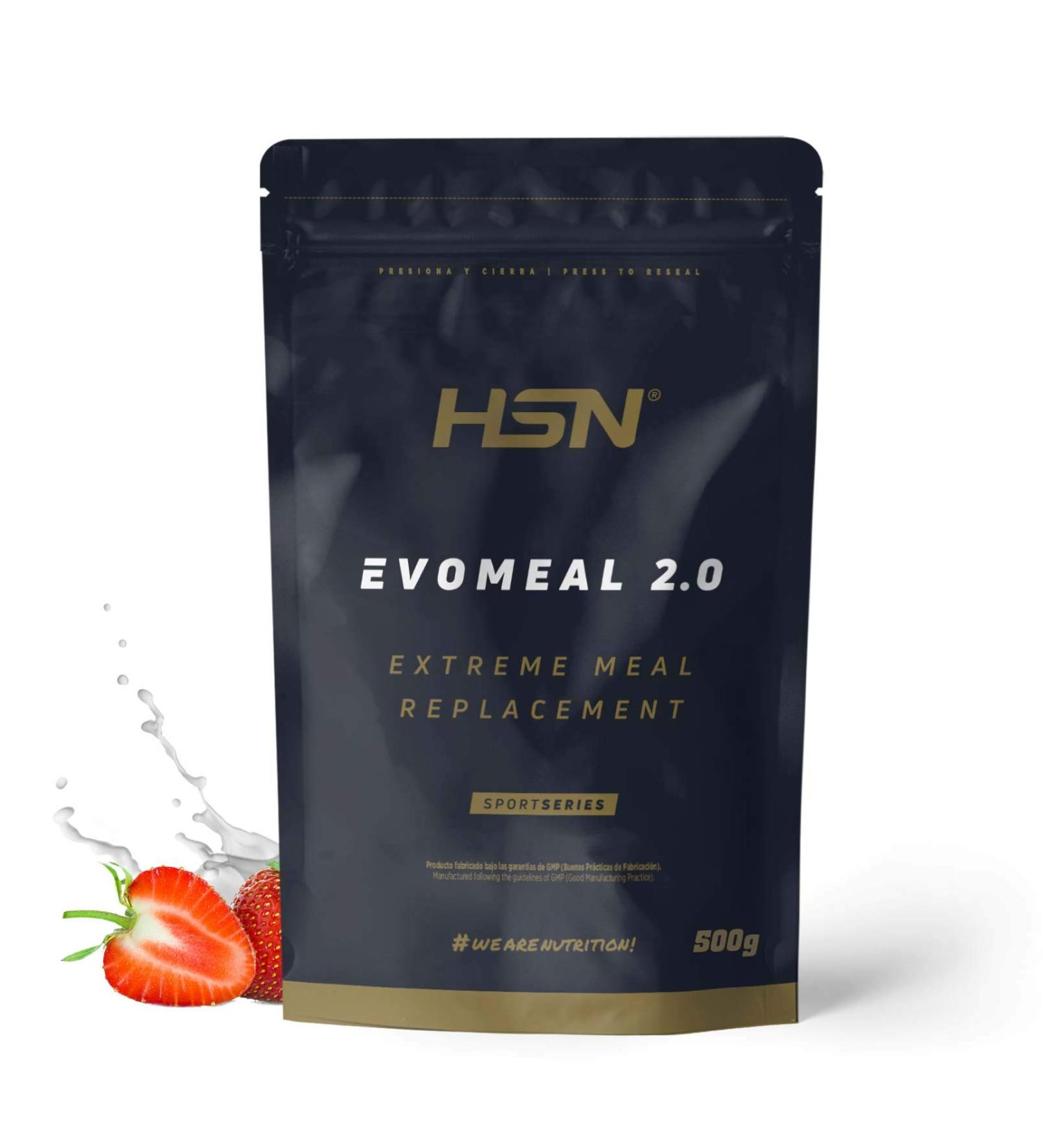  HSN HSN Evomeal 2.0 Food Replacement | Strawberry 500g | Wheat protein + rice flour + vitamins + minerals + omega 3 and 6 | No scoop required | Non-GMO gluten-free and vegan - Buy Online on GoSupps.com