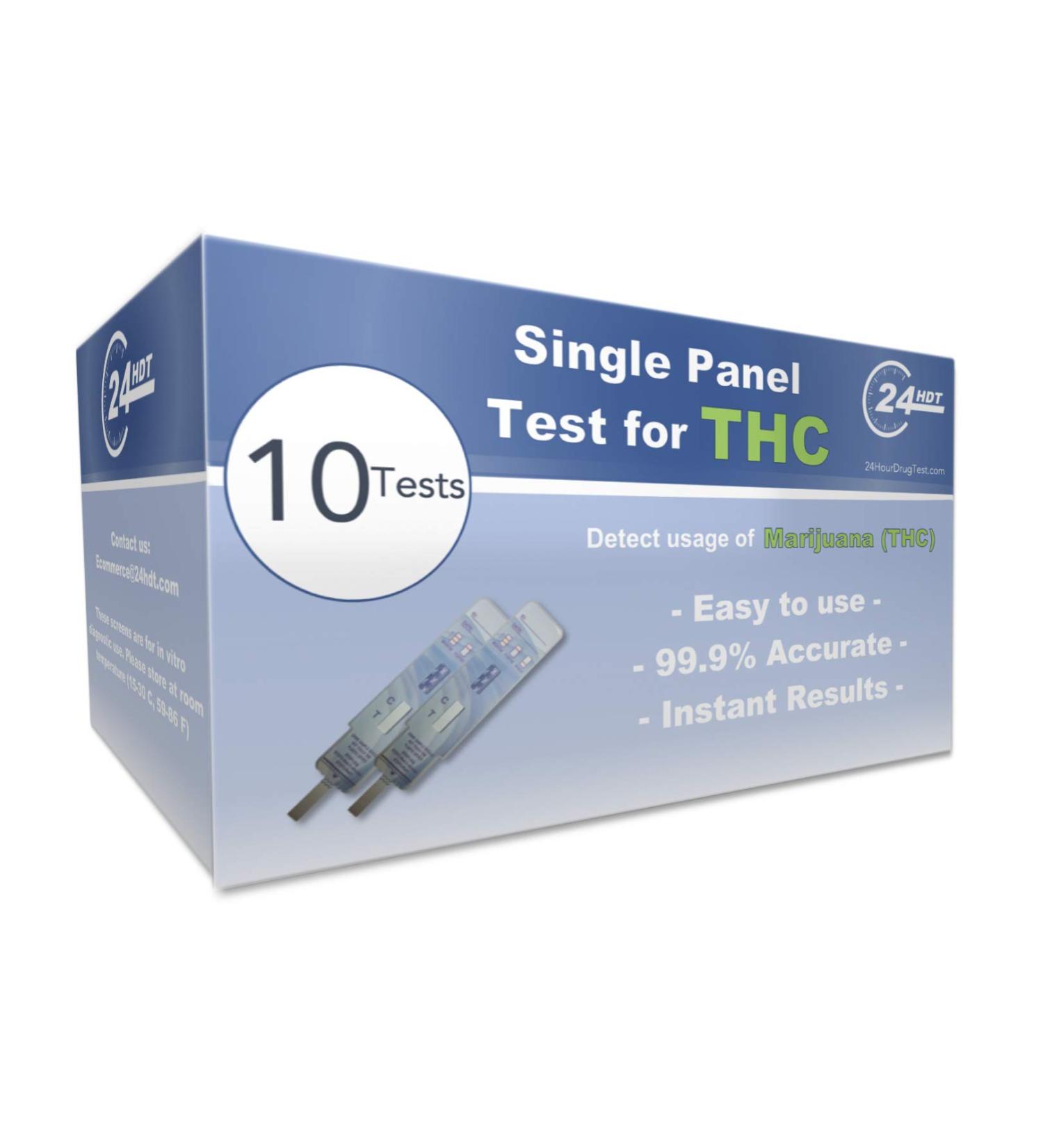 Marijuana THC Single Panel Drug Test - FDA Cleared, 50 NG/ML Cut Off Level, 10 Pack - Buy Online on GoSupps.com