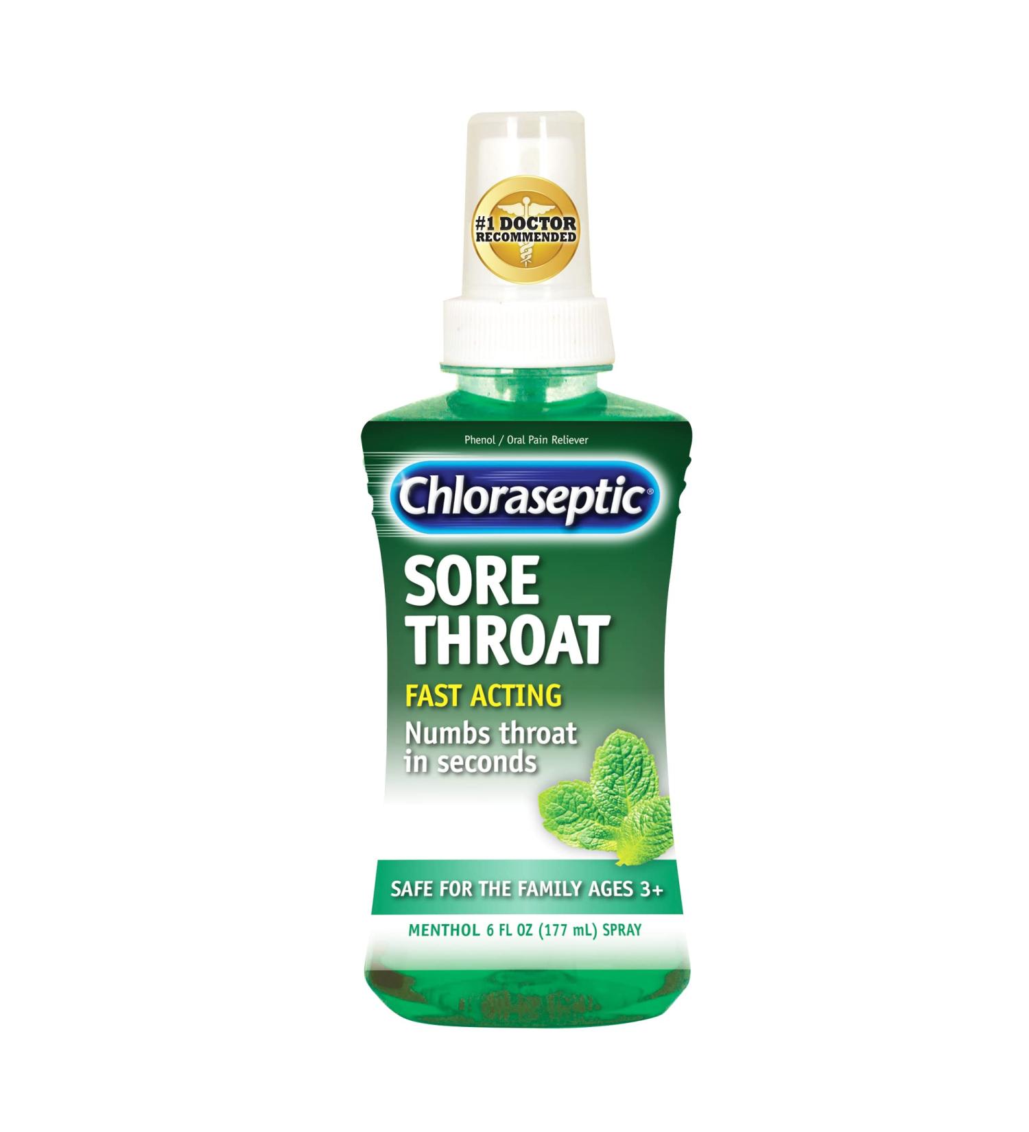 Chloraseptic Throat Spray (Menthol) - Fast Acting Relief for Sore Throats - Buy Online on GoSupps.com