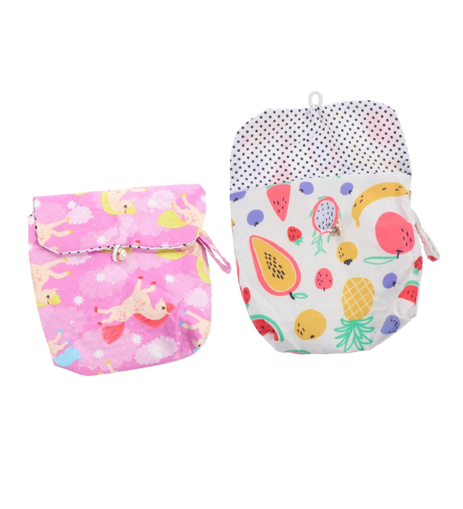 Healifty Women's Wallets 2 Pcs Napkin Storage Bag Set - Cute Makeup Bag for Travel - Portable Napkin Pouch & Coin Bag - Menstrual Cushion Holder - Buy Online on GoSupps.com