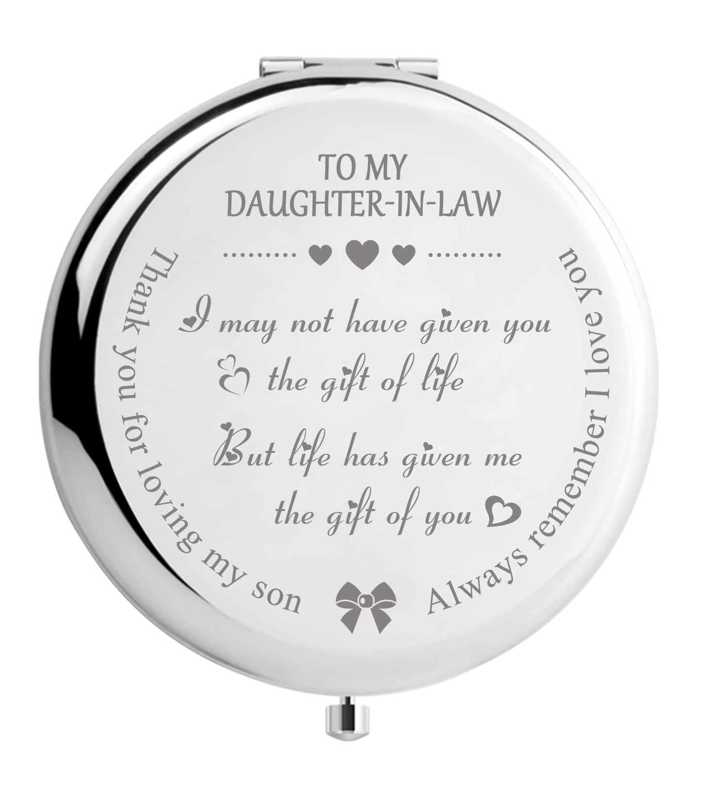 Engraved Makeup Mirror - Gifts for Daughter in Law | Unique Present for Women - Buy Online on GoSupps.com