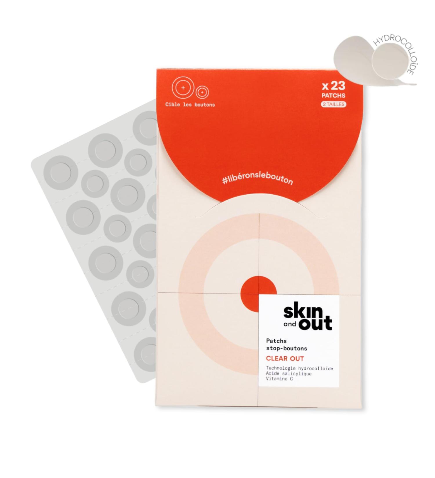Skin & Out - Patchs stop-boutons ultra-fins x23 - Presque invisibles - Traitement des boutons - Yuka 96/100 - R duction rapide de l'inflammation - Technologie et actifs anti-inflammatoires - Vegan Lot de 23 - Buy Online on GoSupps.com