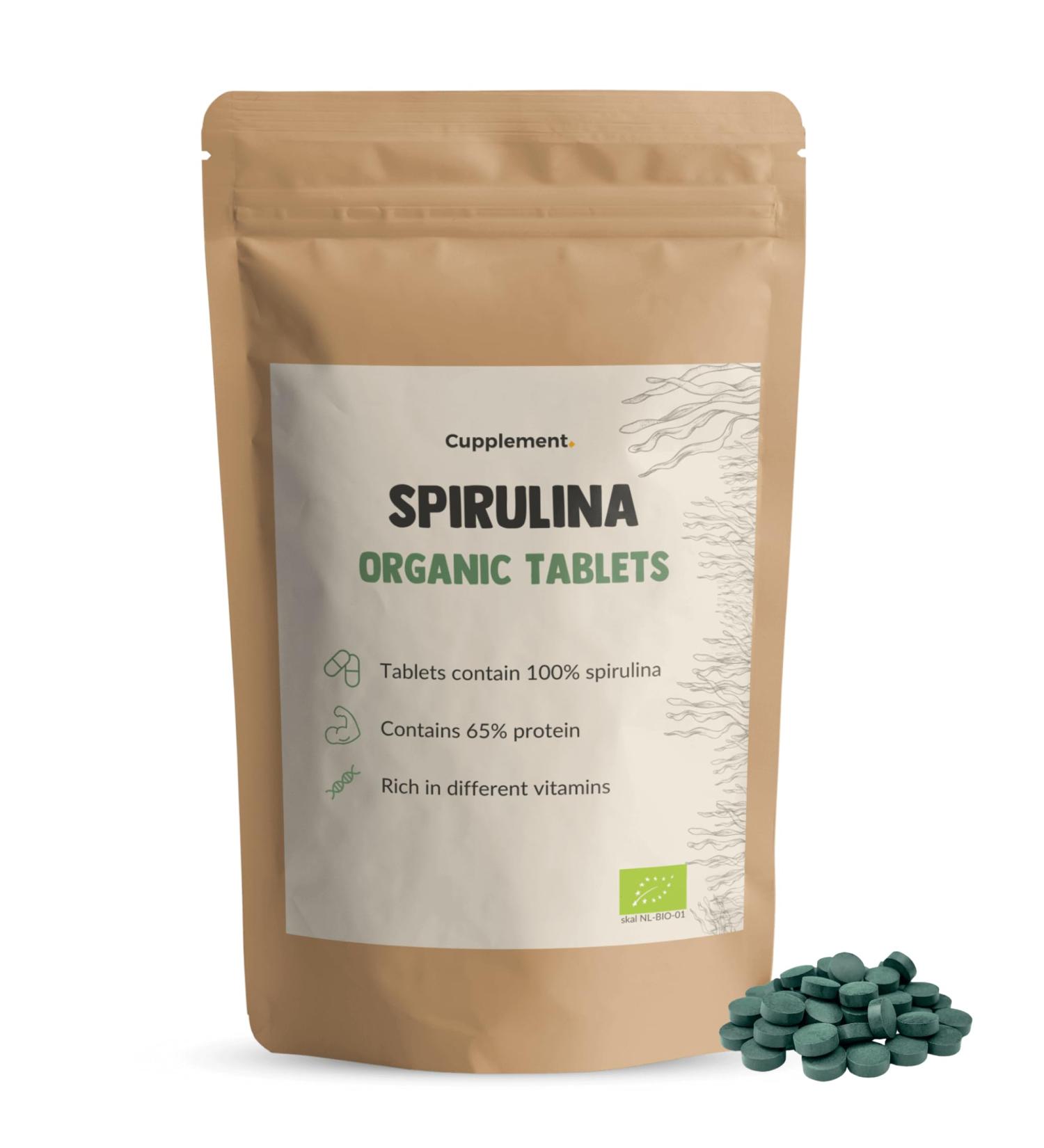 Cupplement - Spirulina 300 Tablets - Organic - Powder and Flake Free - Supplement - Superfood - Chlorella - Buy Online on GoSupps.com